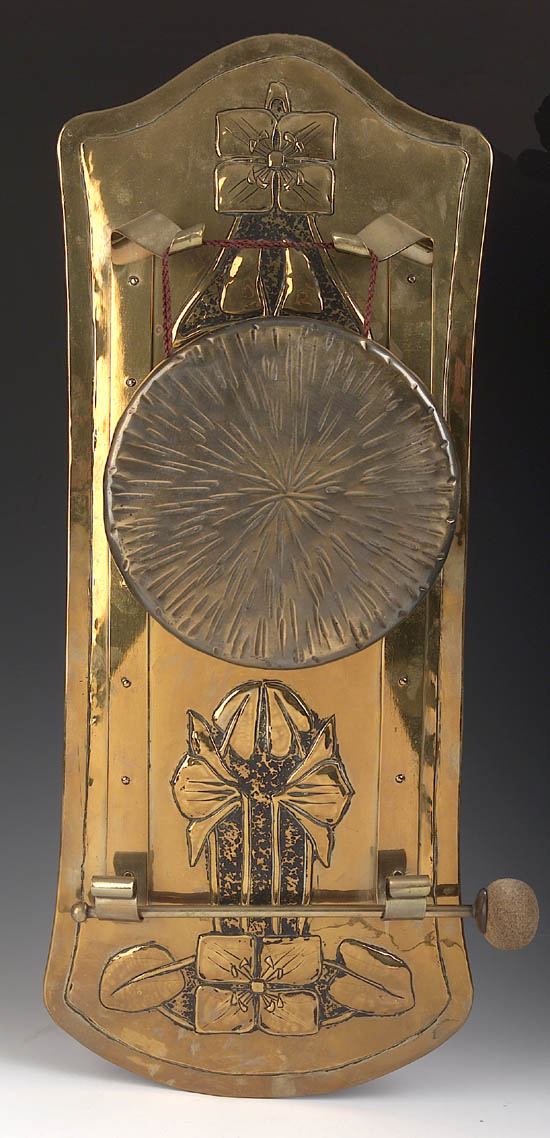 A Scottish School brass wall mounted gong