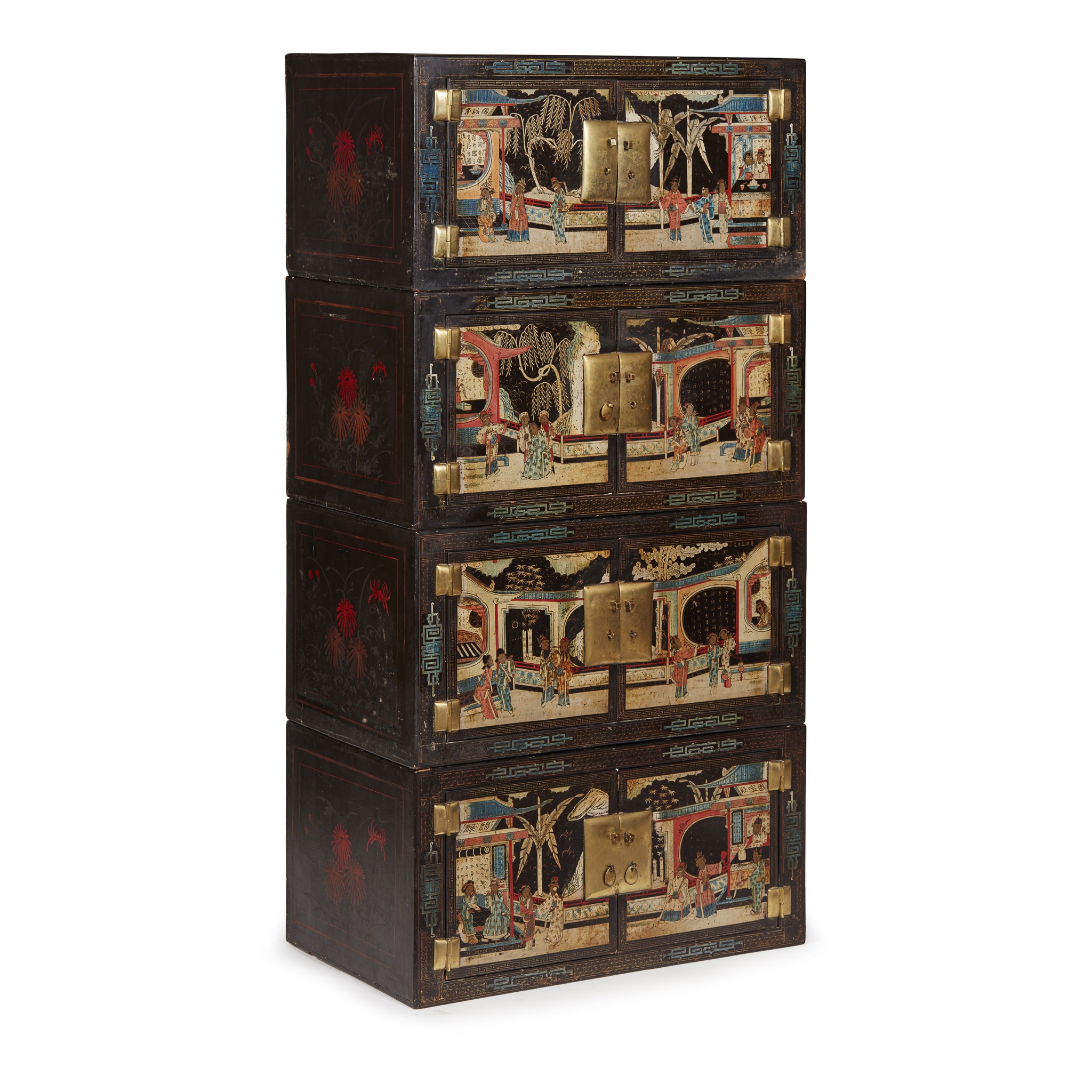 CHINESE COROMANDEL LACQUER STACKING CABINET