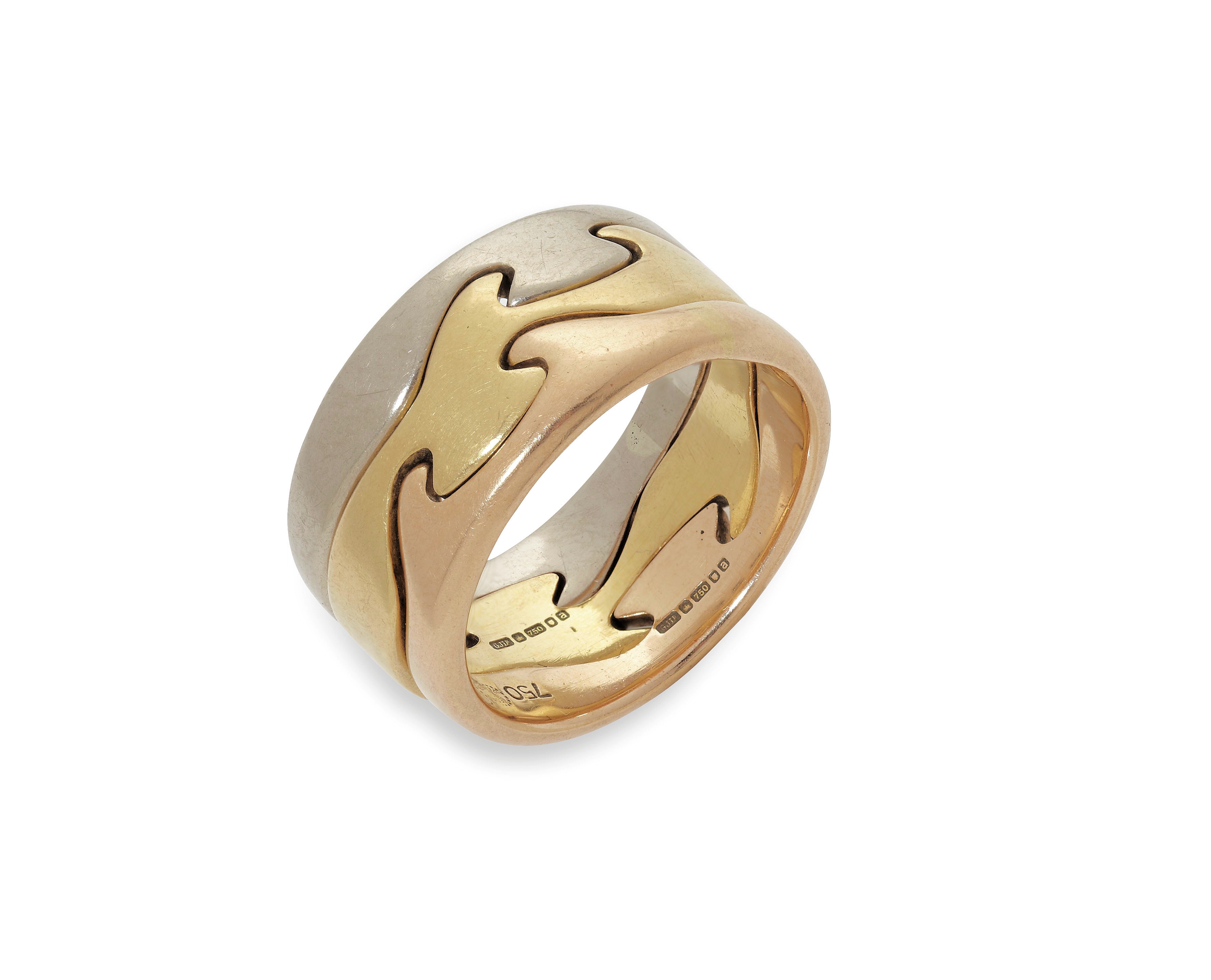 GEORG JENSEN - Fusion 3.1 18ct three coloured gold ring set