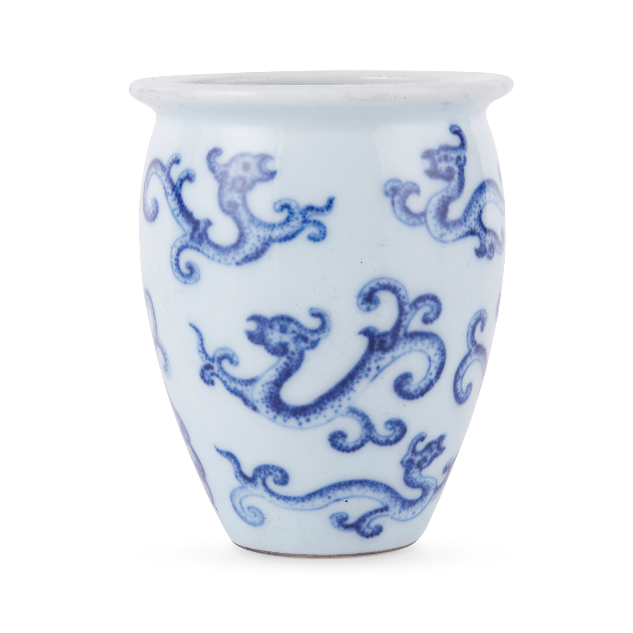 SMALL BLUE AND WHITE WATER POT