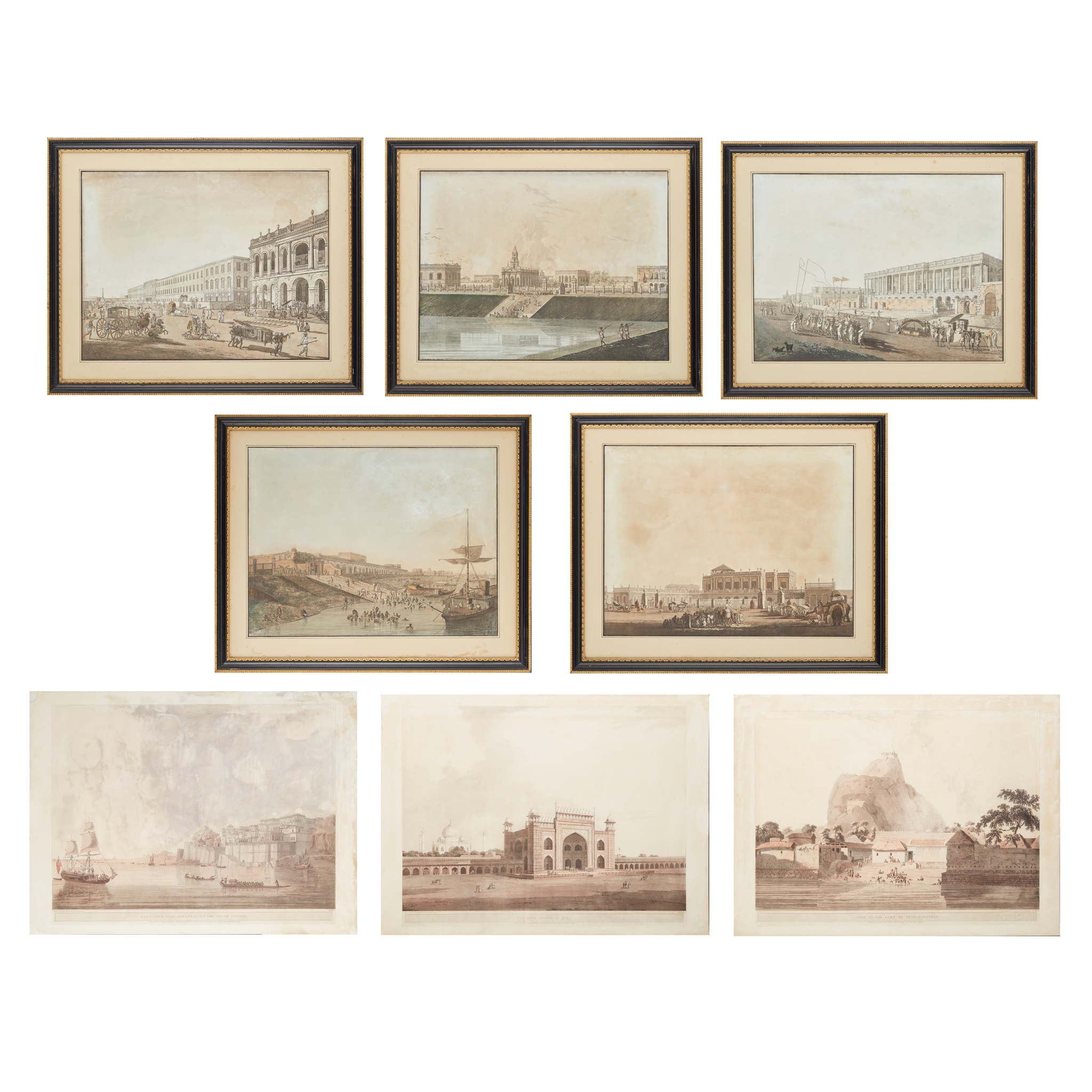 FIVE PLATES FROM THE SERIES 'VIEWS OF CALCUTTA', BY THOMAS DANIELL RA (BRITISH 1749-1840)