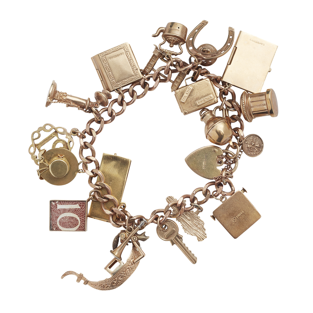 A 9ct gold charm bracelet