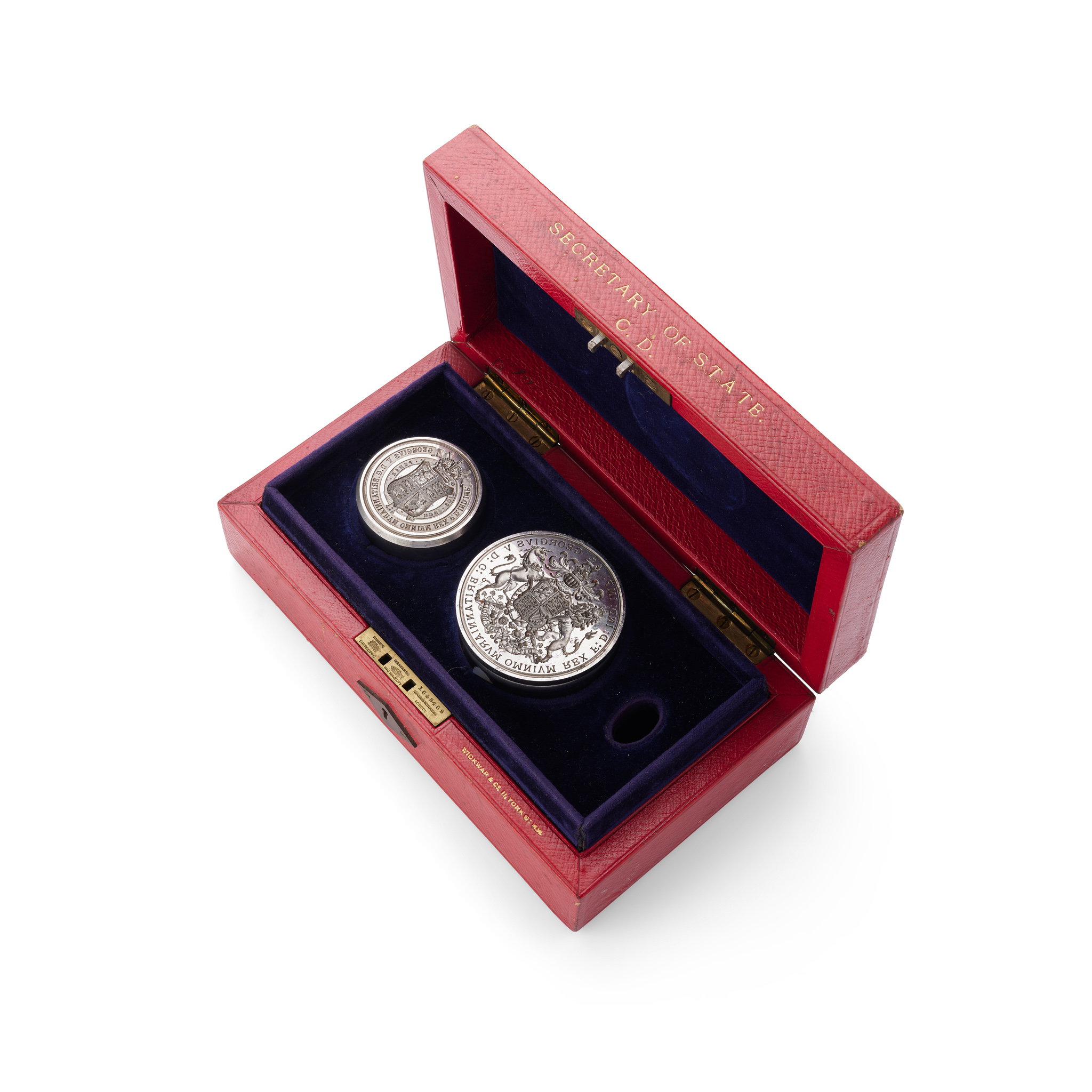 A CASED PAIR OF SECRETARY OF STATE FOR INDIA SEALS