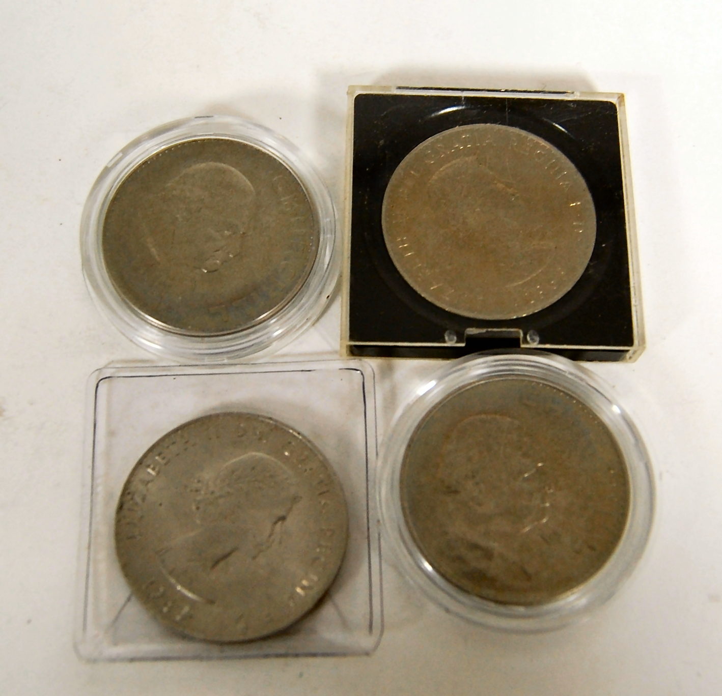 A collection of Winston Churchill commemorative coins and medallions