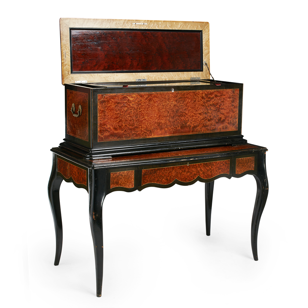 NICOLE FRERES INTERCHANGEABLE CYLINDER MUSIC BOX ON STAND, NO. 52474