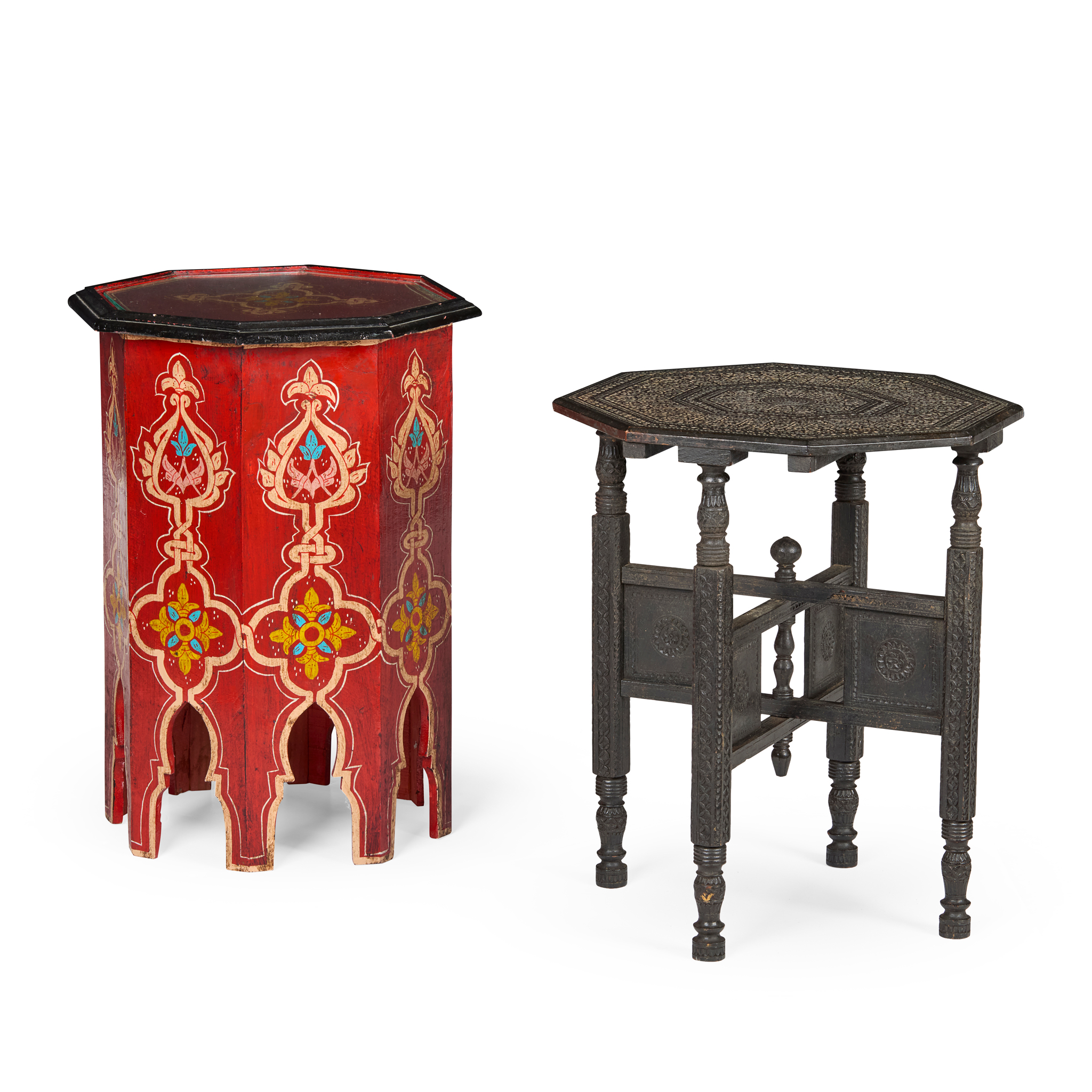 TWO MOORISH STYLE OCCASONAL TABLES