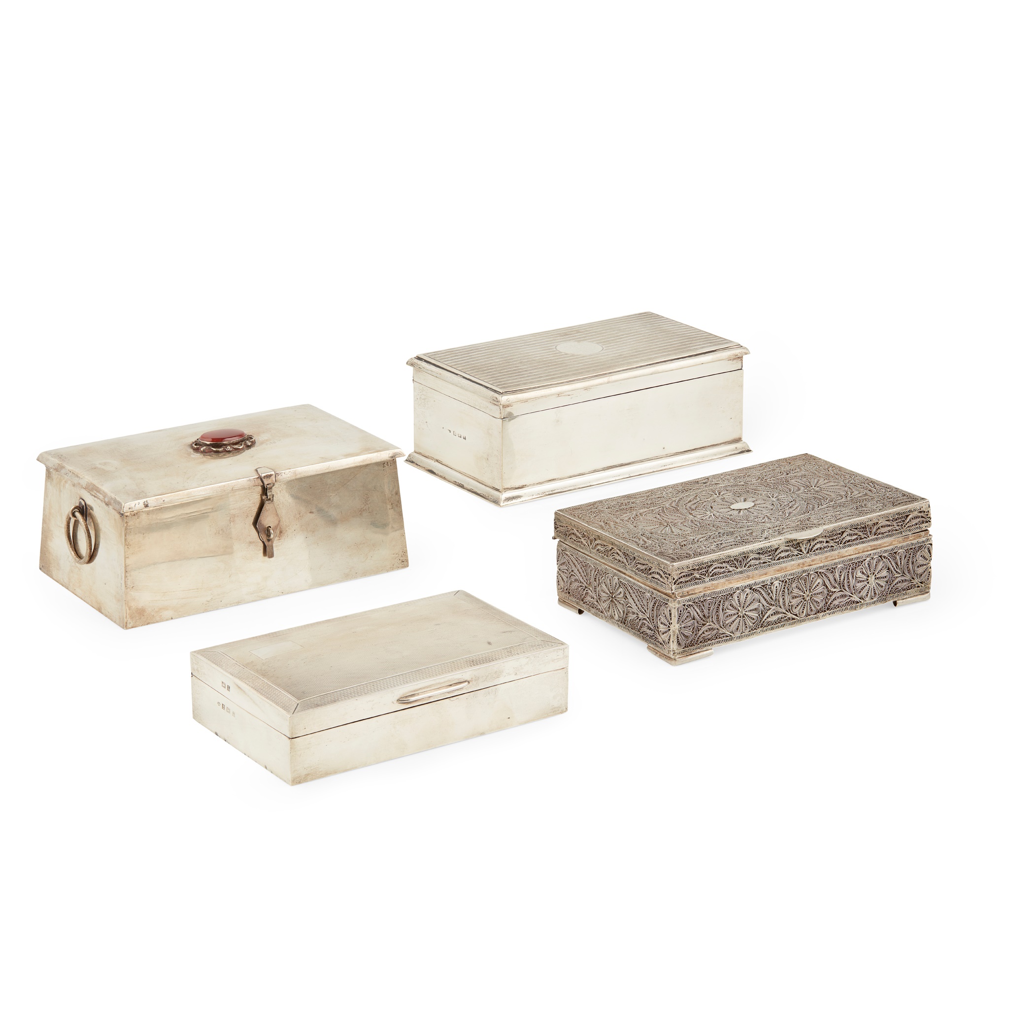 An Eastern filigree table cigarette box