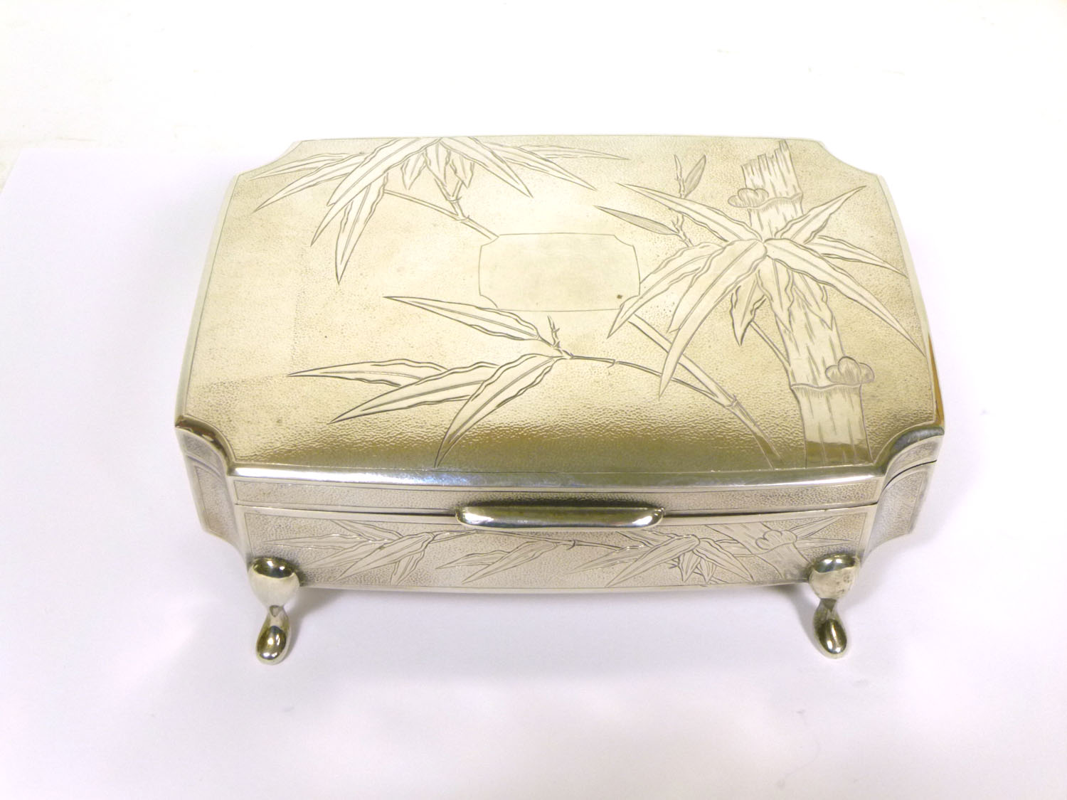 CHINESE EXPORT SILVER JEWELLERY BOX