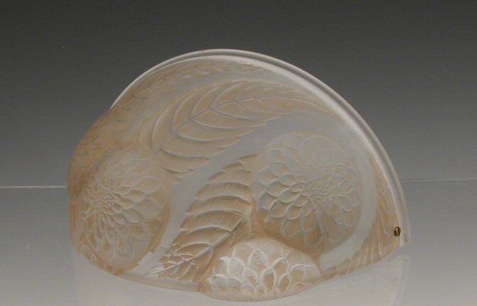 'Dahlias', a Lalique clear and frosted glass wall light,