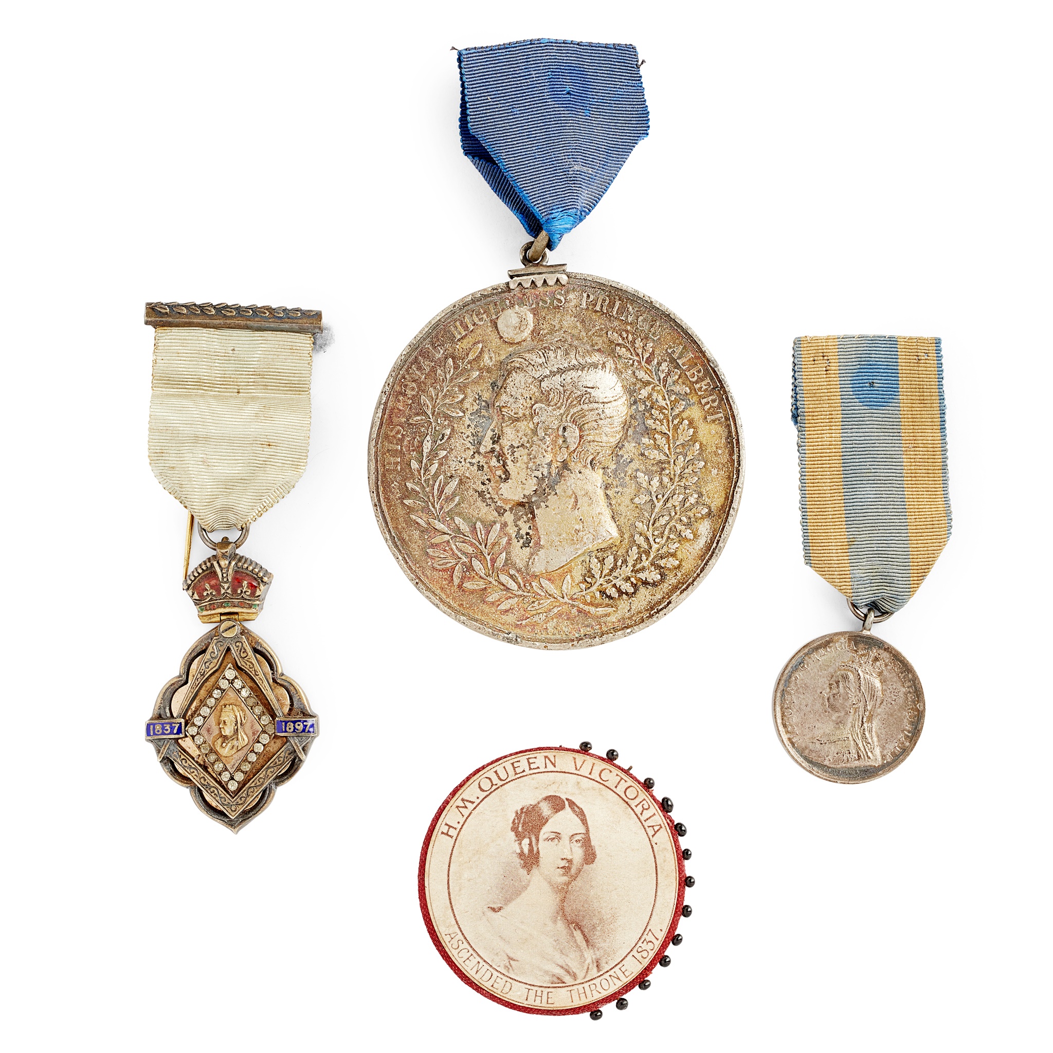 A Victorian 1887 Diamond Jubilee medal and other medals and medallions