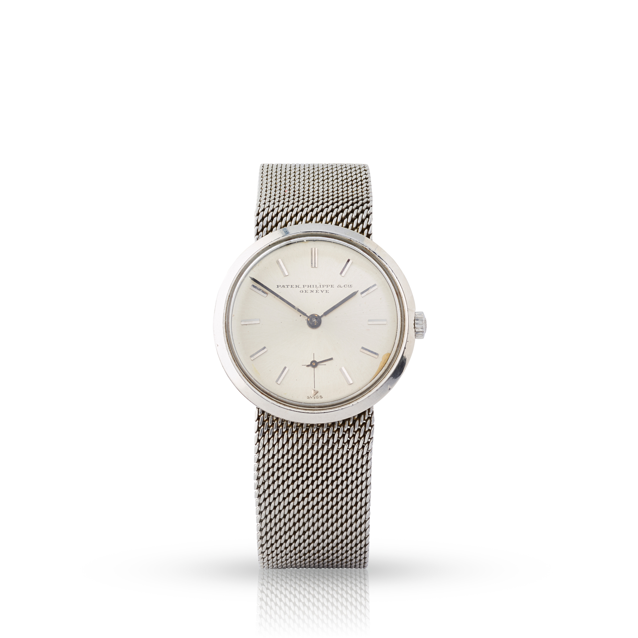 Patek Phillipe & Co, Geneve. A very rare stainless steel anti-magnetic bracelet watch
