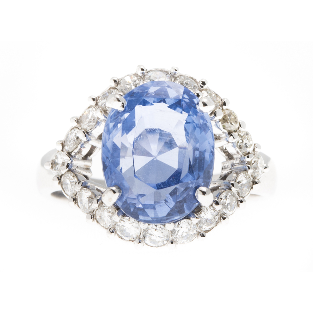 A sapphire and diamond set ring