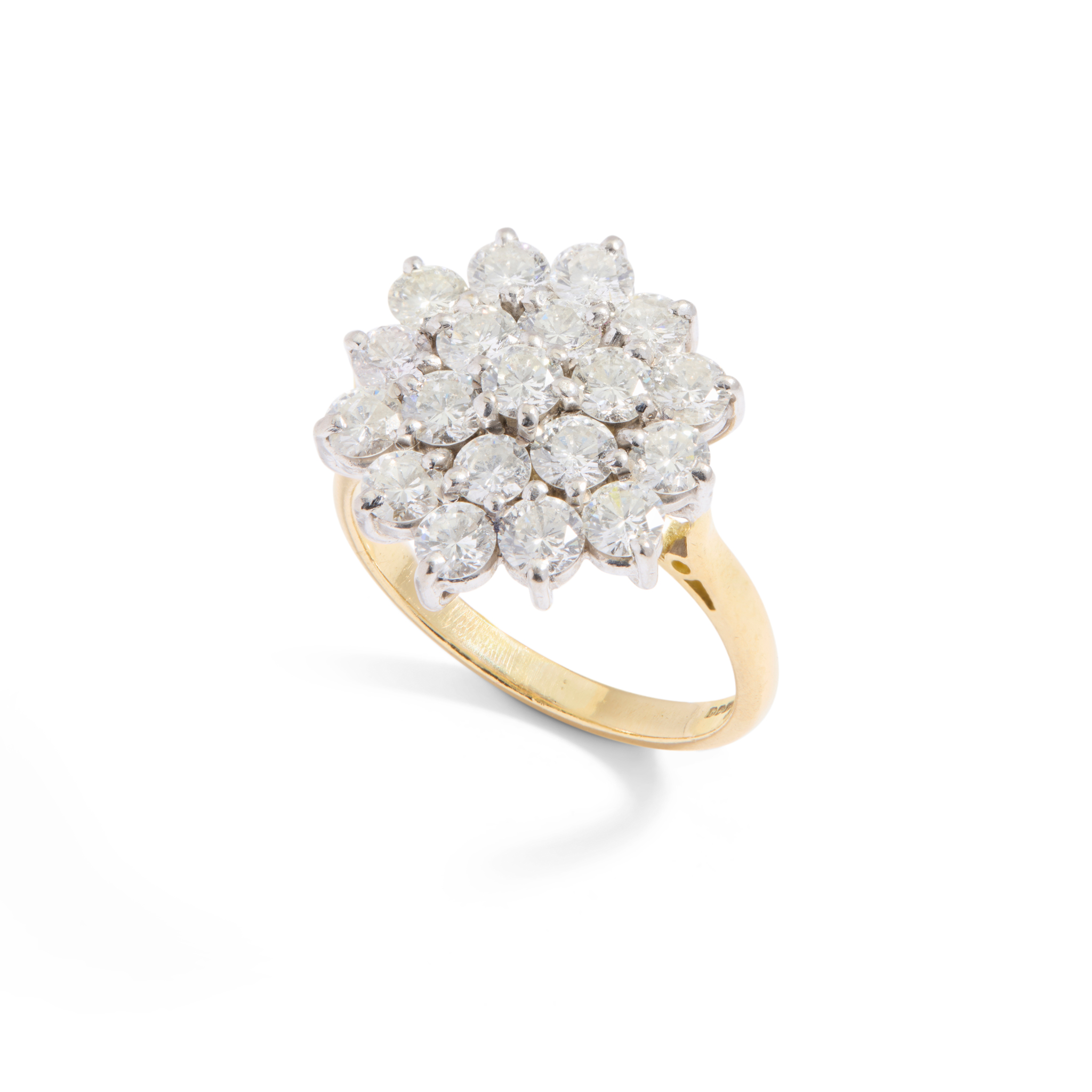 An 18ct gold diamond cluster ring