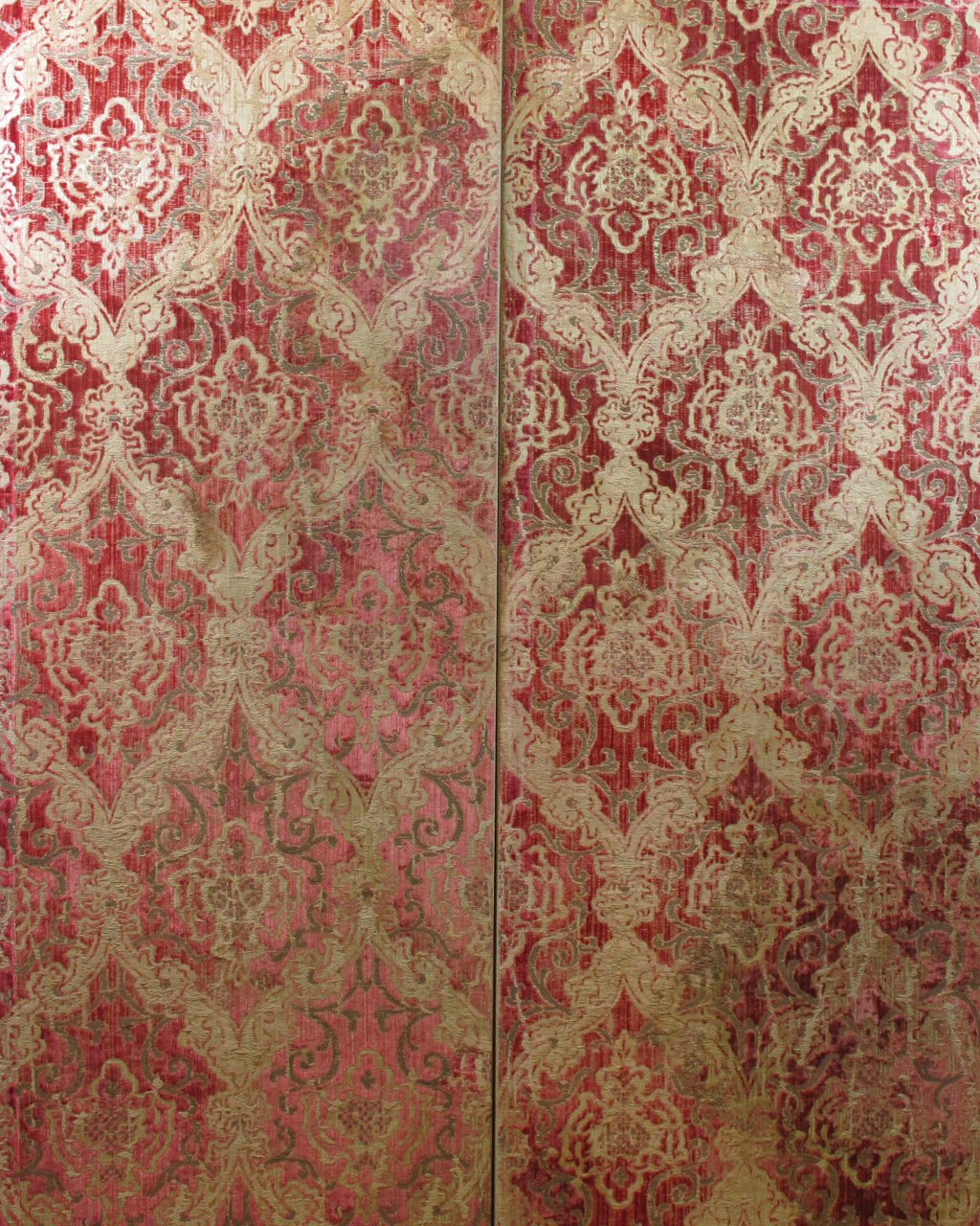 TWO CUT VELVET TEXTILE PANELS