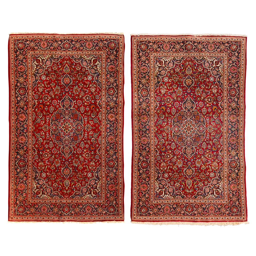 PAIR OF KASHAN CARPETS