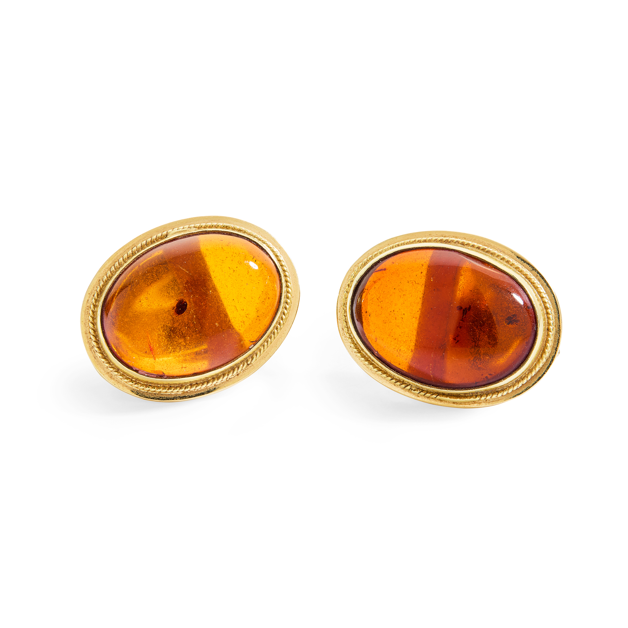 A pair of amber earrings