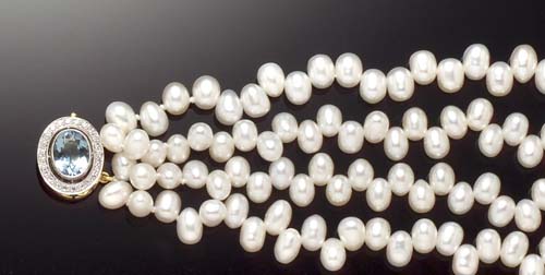 A four strand freshwater pearl necklace,