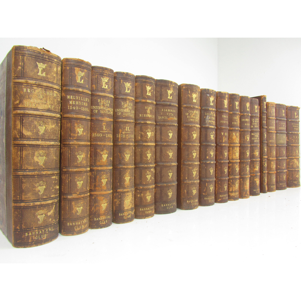 Bannatyne Club Publications, 19 volumes in brown half morocco gilt, including