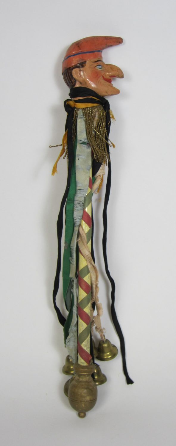 PAINTED WOODEN JESTER'S STAFF