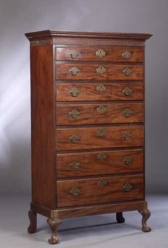 A Georgian style mahogany tallboy