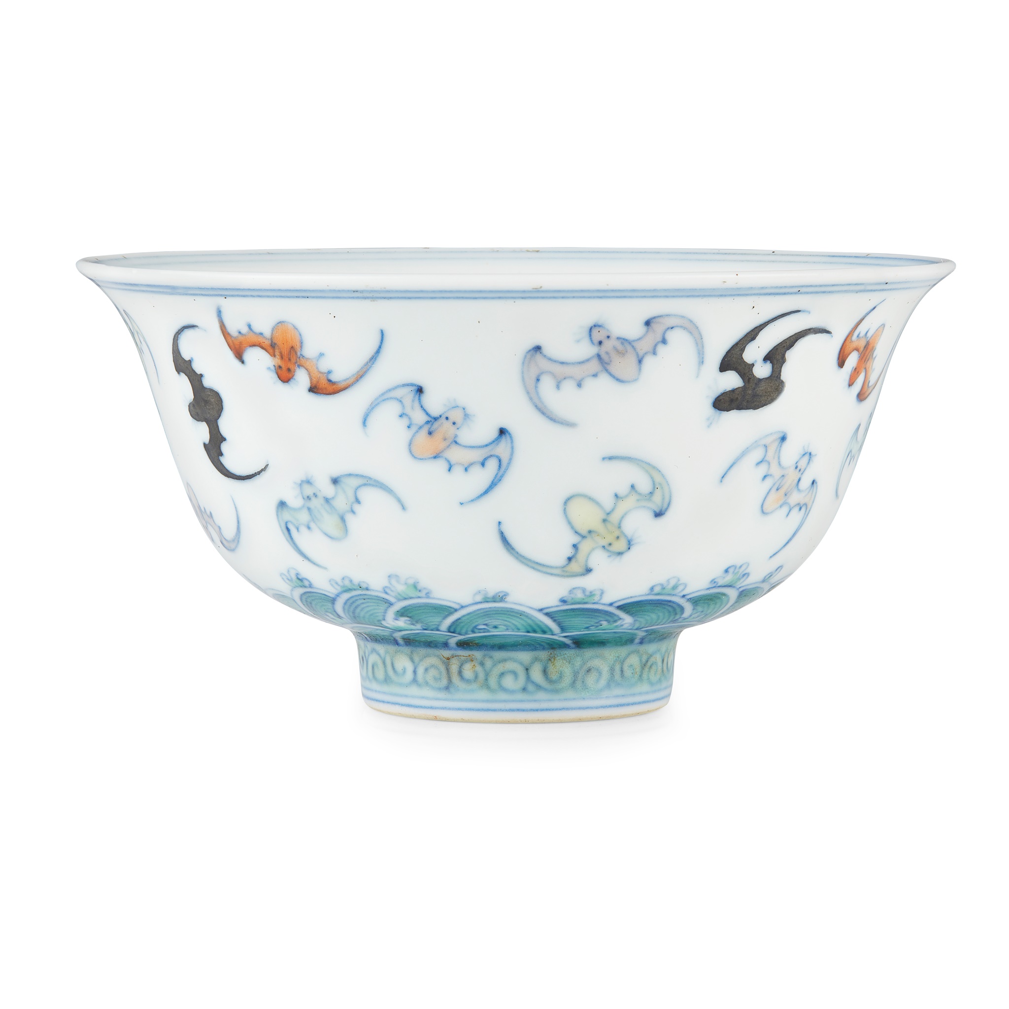 DOUCAI 'BATS AND WAVES' BOWL