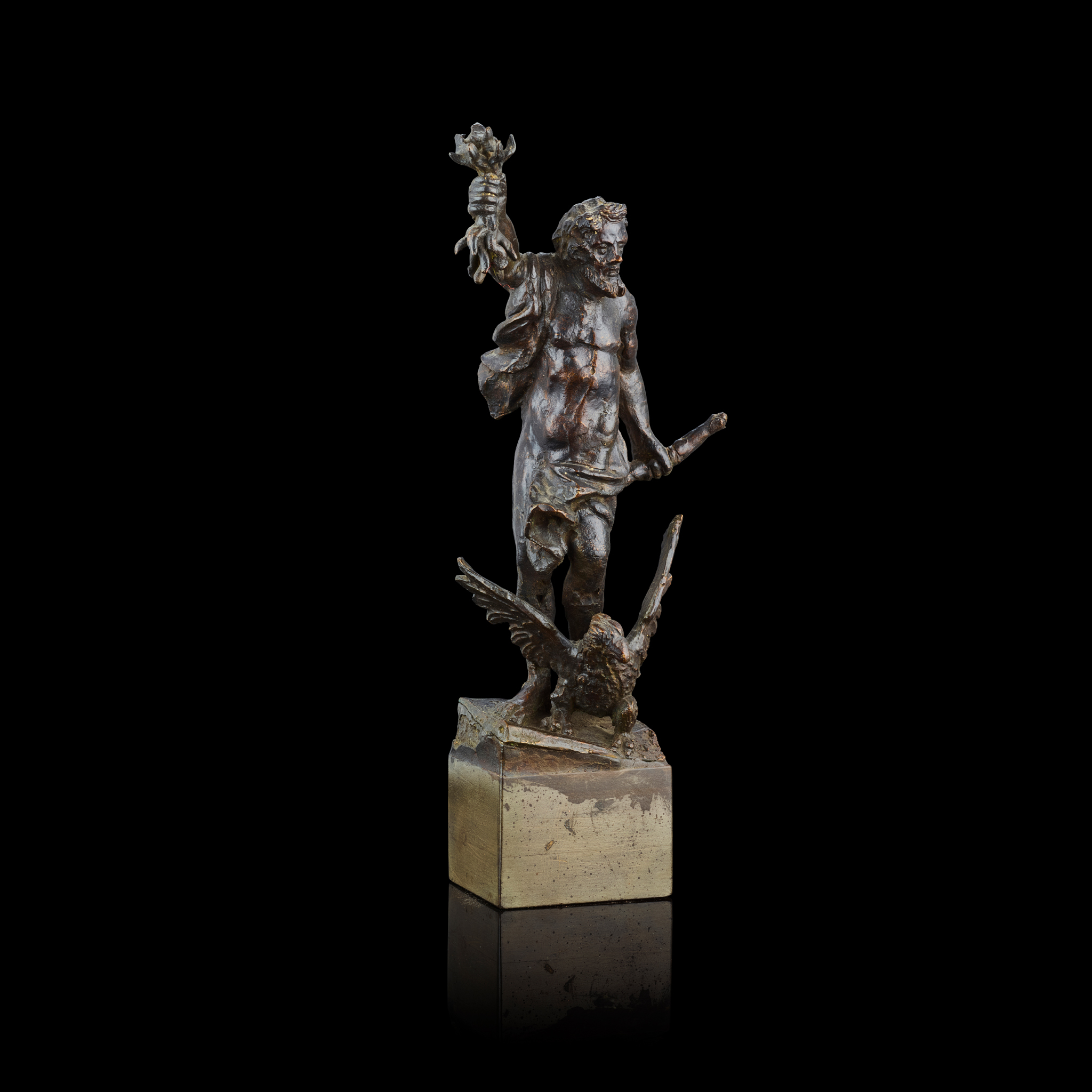 AN ITALIAN BRONZE FIGURE OF JUPITER