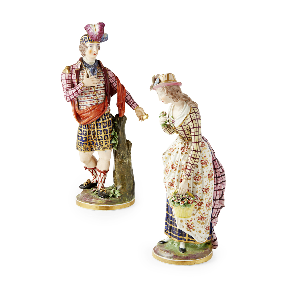 PAIR OF DERBY PORCELAIN FIGURES