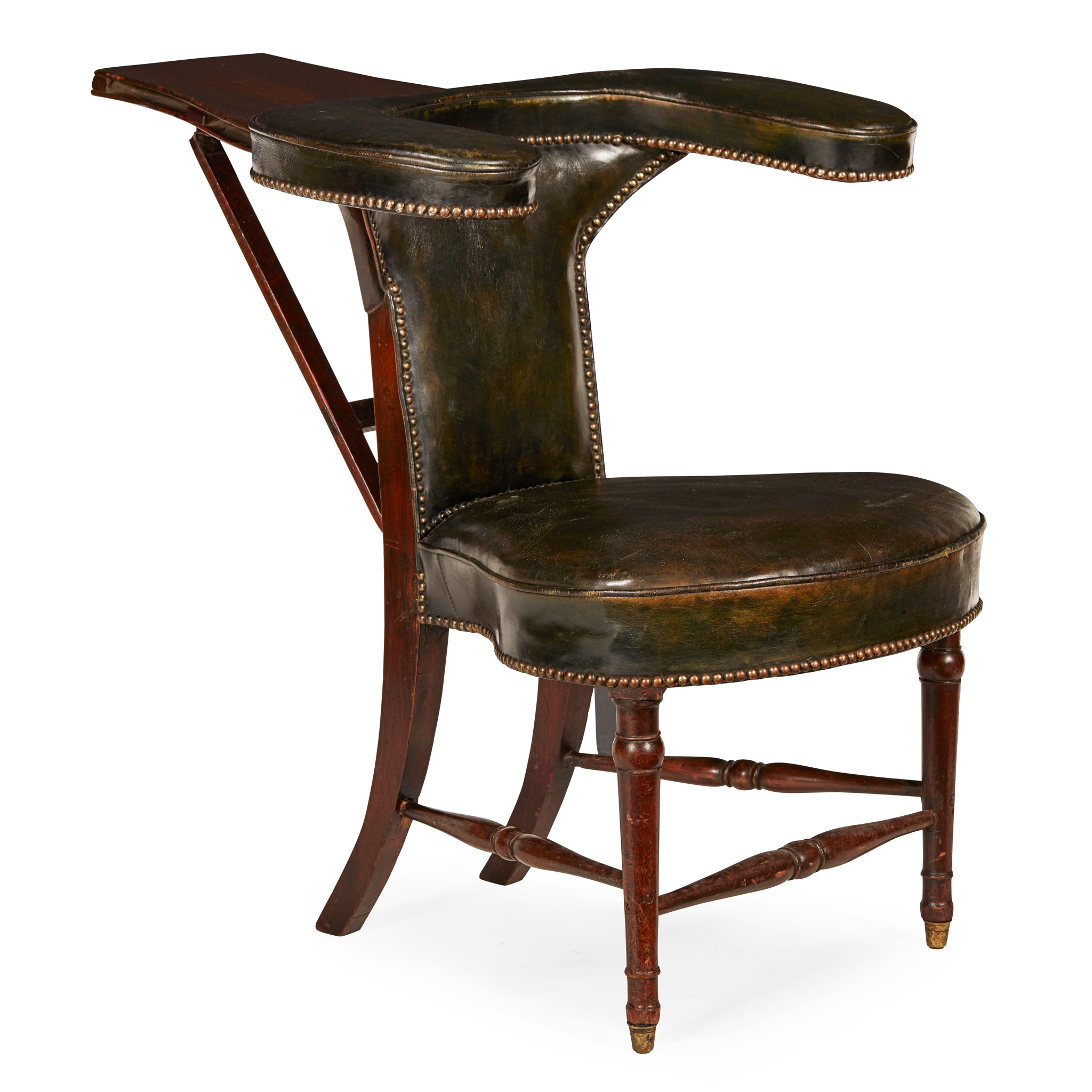 LATE GEORGIAN MAHOGANY COCKFIGHTING CHAIR