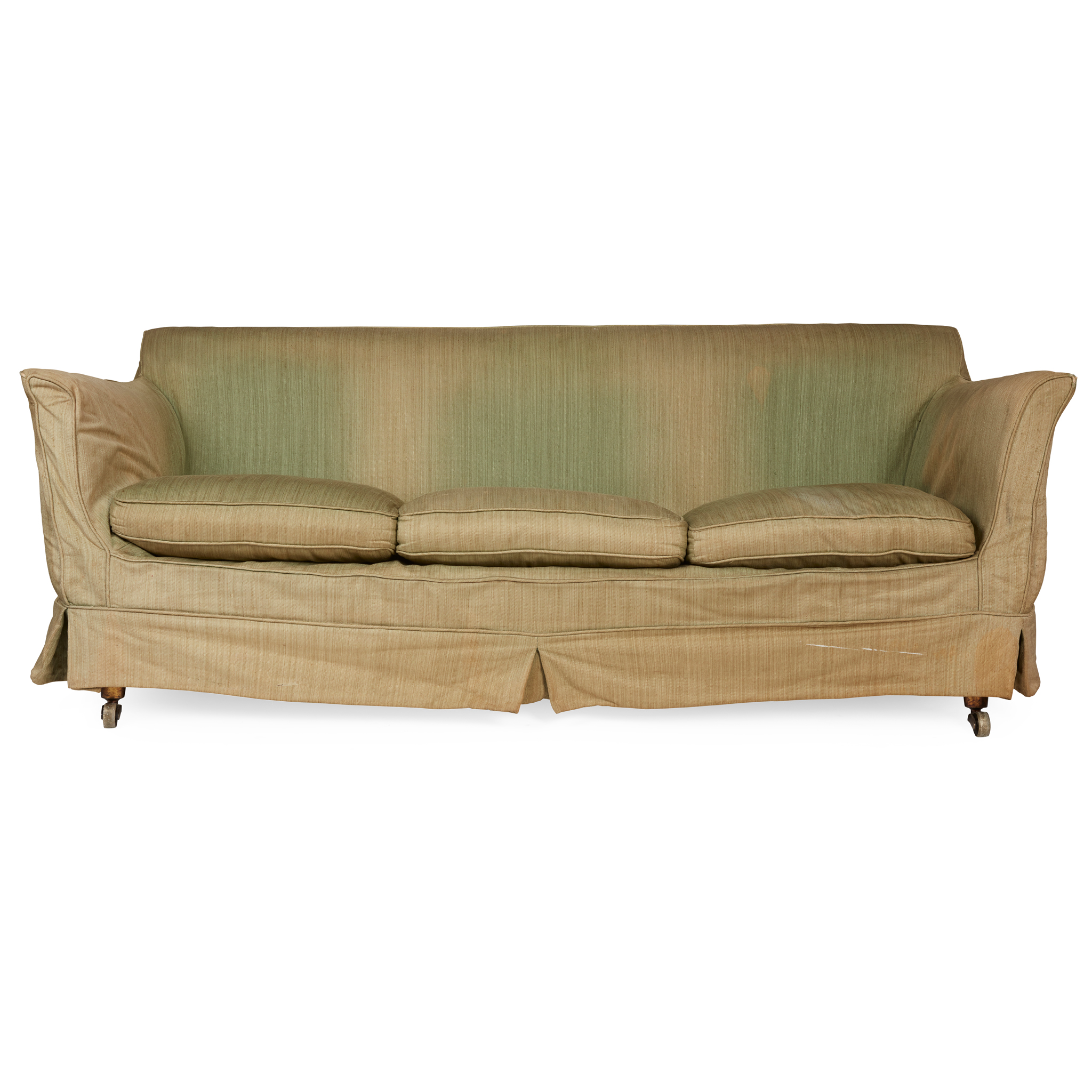REGENCY SIMULATED ROSEWOOD THREE-SEAT SOFA