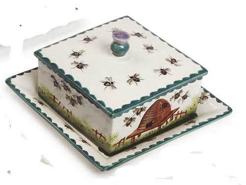 A Wemyss comb honey dish, cover and tray,