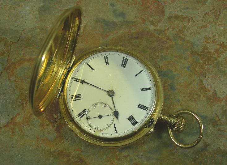 An 18ct gold hunter cased pocket watch,