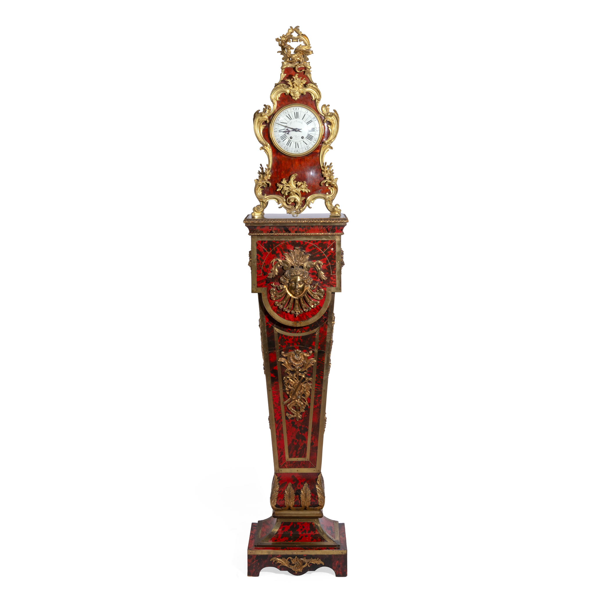 A FRENCH GILT METAL AND ORMOLU MOUNTED BRACKET CLOCK