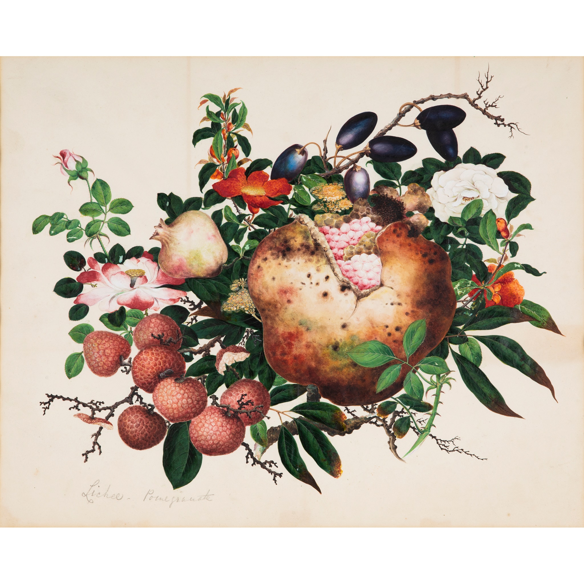 FINE GROUP OF FOUR CHINESE SCHOOL GOUACHE ON PAPER PAINTINGS