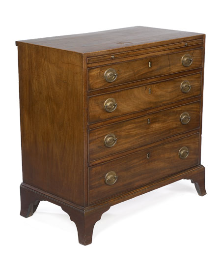 A late George III period mahogany and crossbanded dressing chest