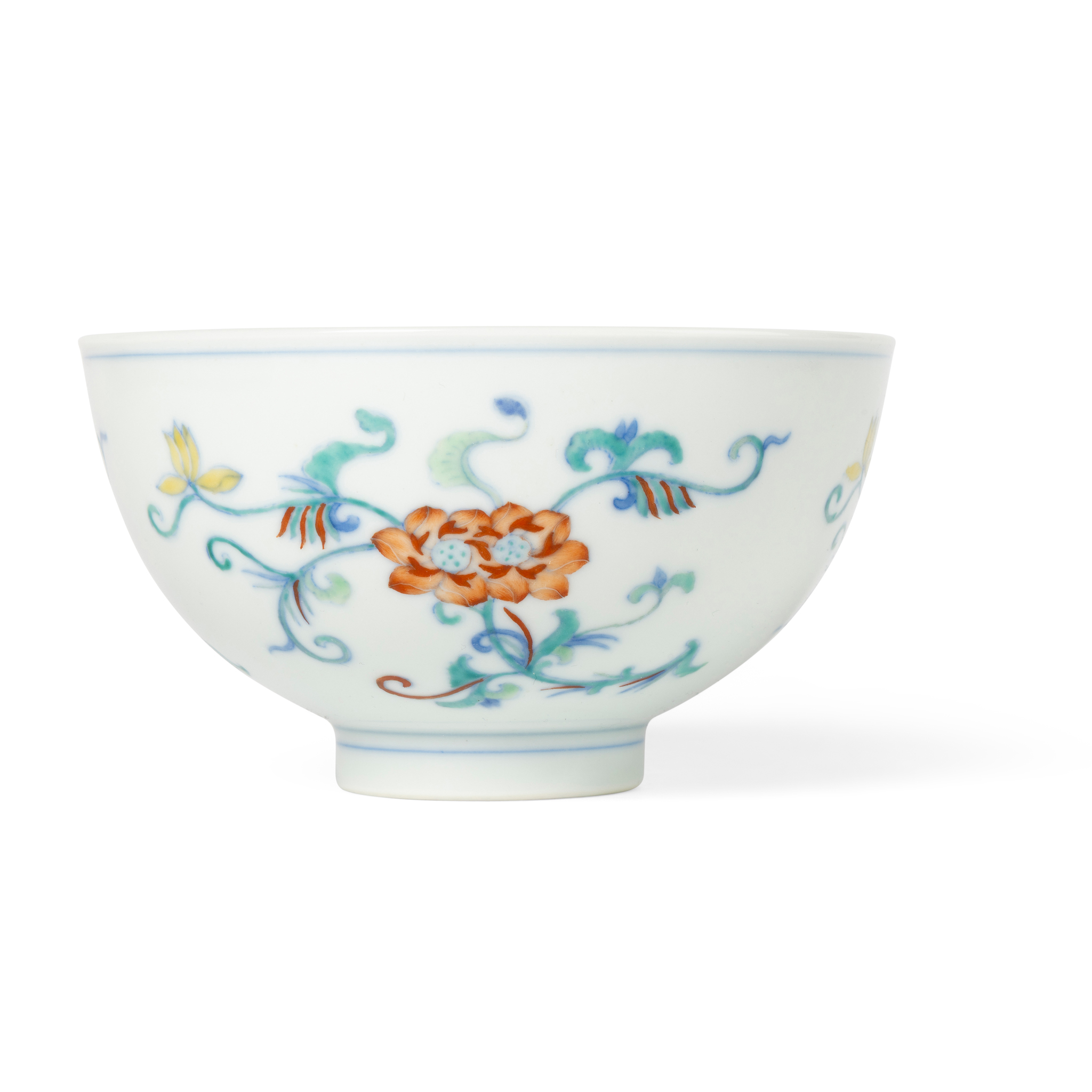 CHINESE DOUCAI 'DOUBLE LOTUS' BOWL