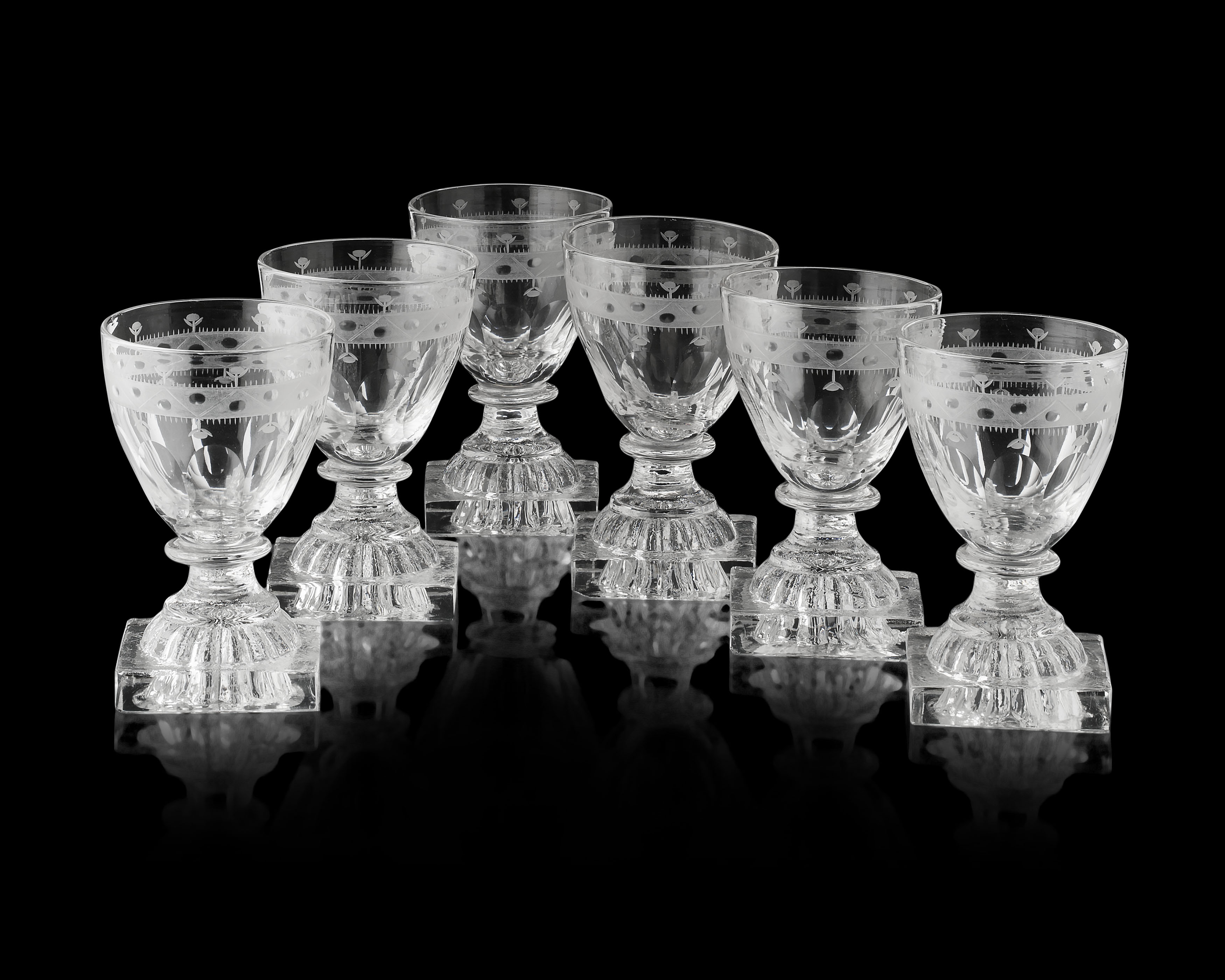 SET OF SIX REGENCY DRINKING GLASSES