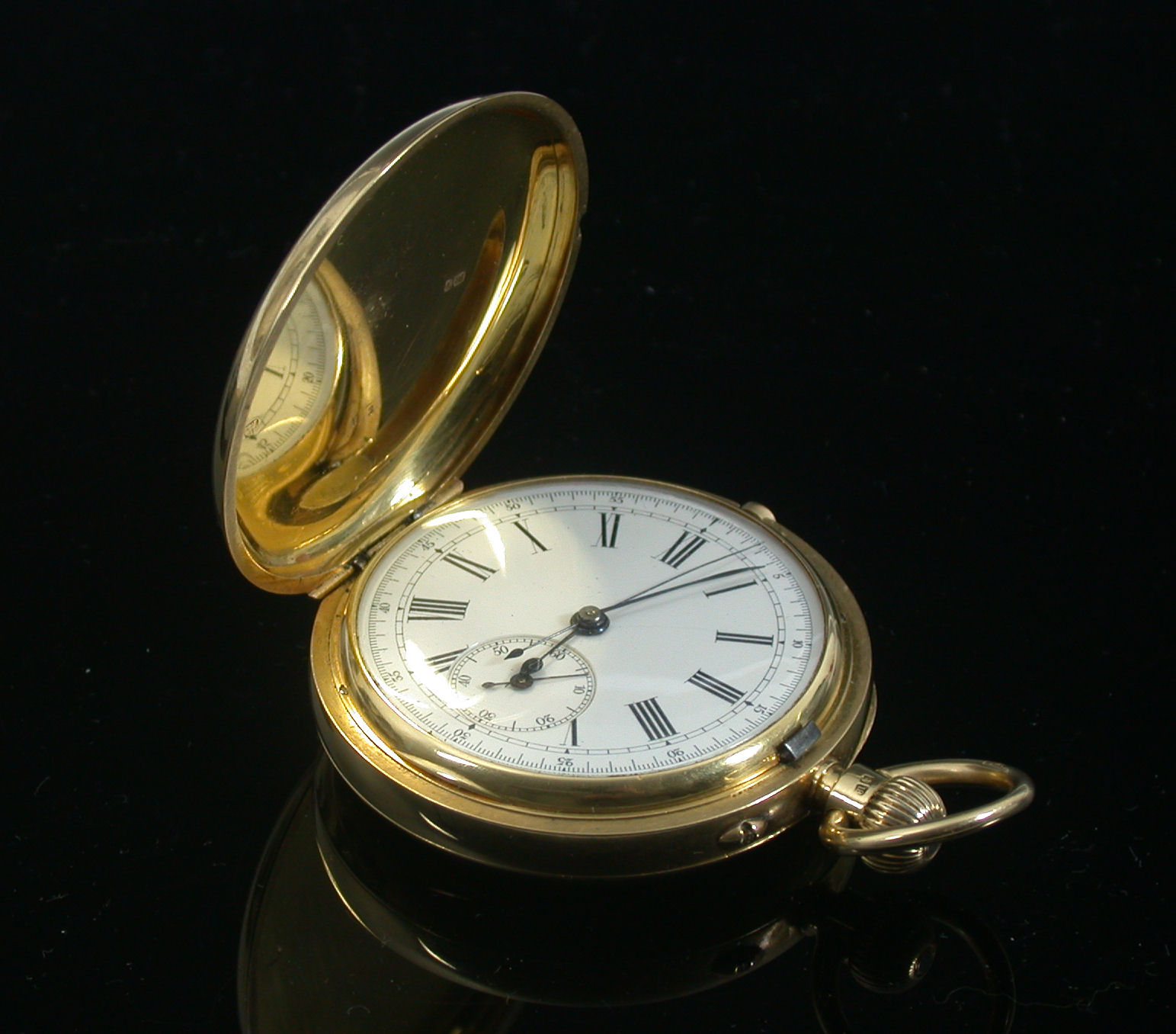 An 18ct gold hunter cased pocket watch,