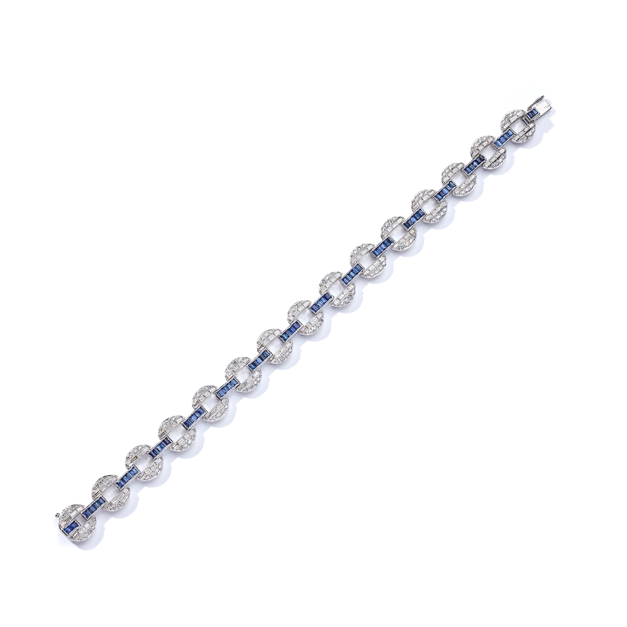 A sapphire and diamond bracelet