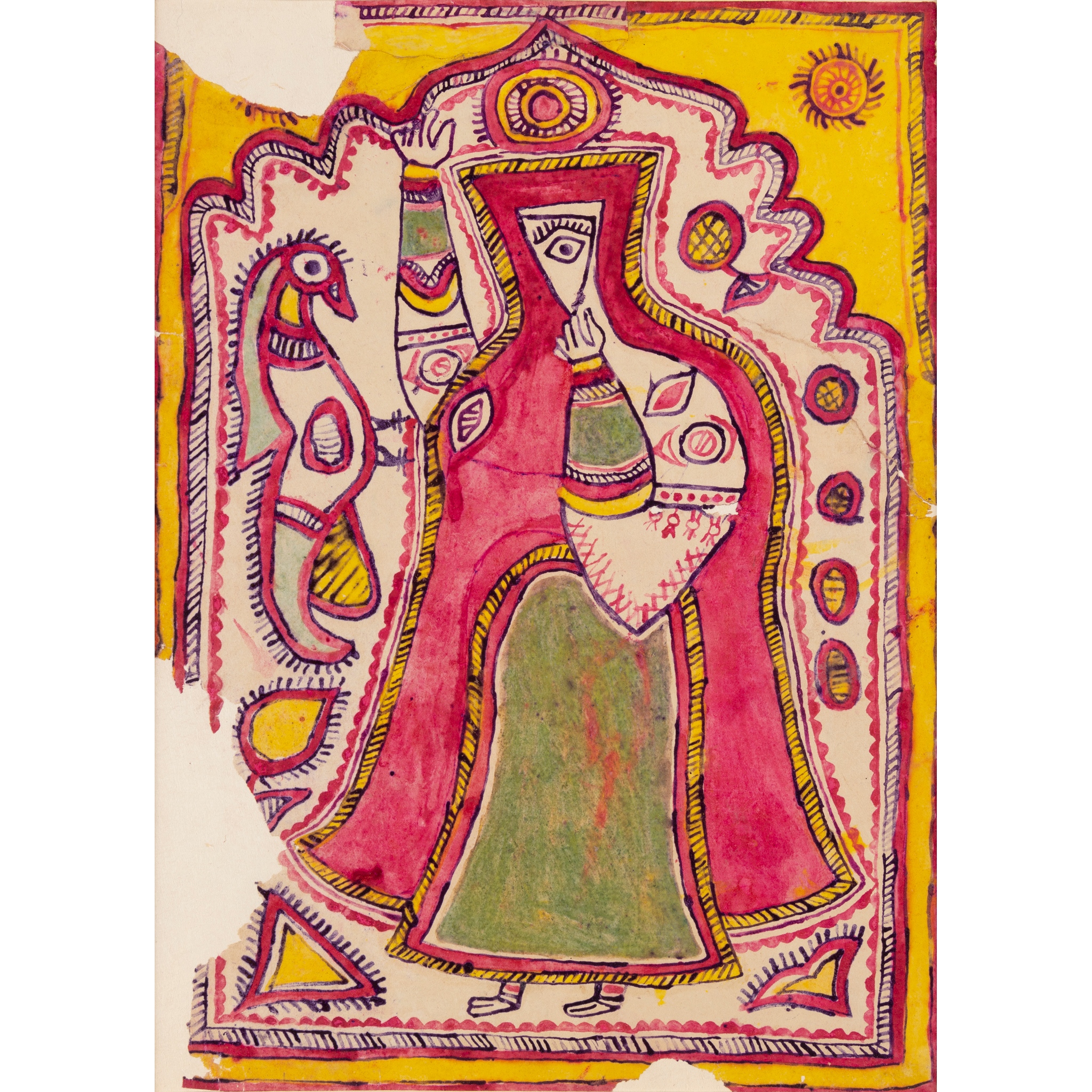 ‘VEILED BRIDE WITH PARROT’ BY A MAITHIL KAYASTH WOMAN