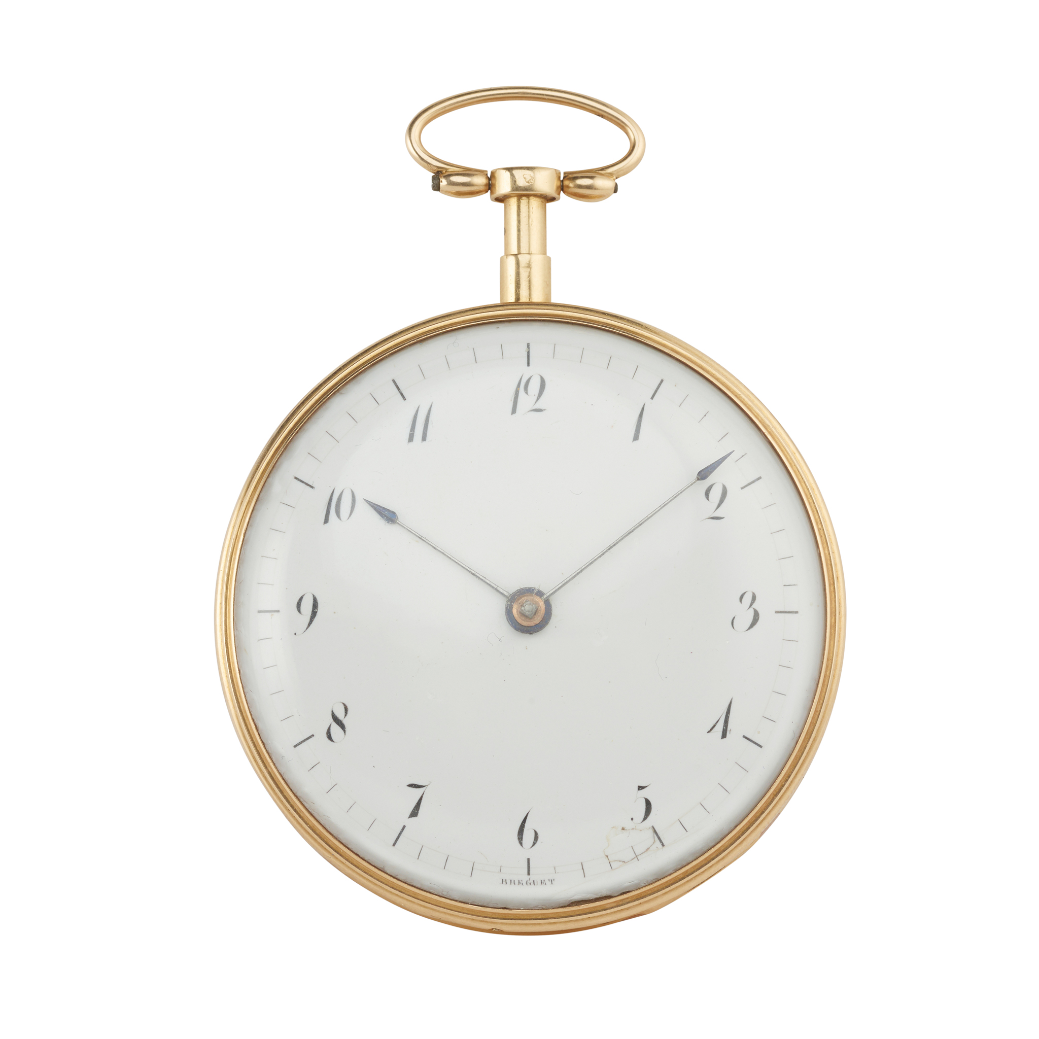 Swiss. A fine and rare rose gold open face quarter repeating musical pocket watch