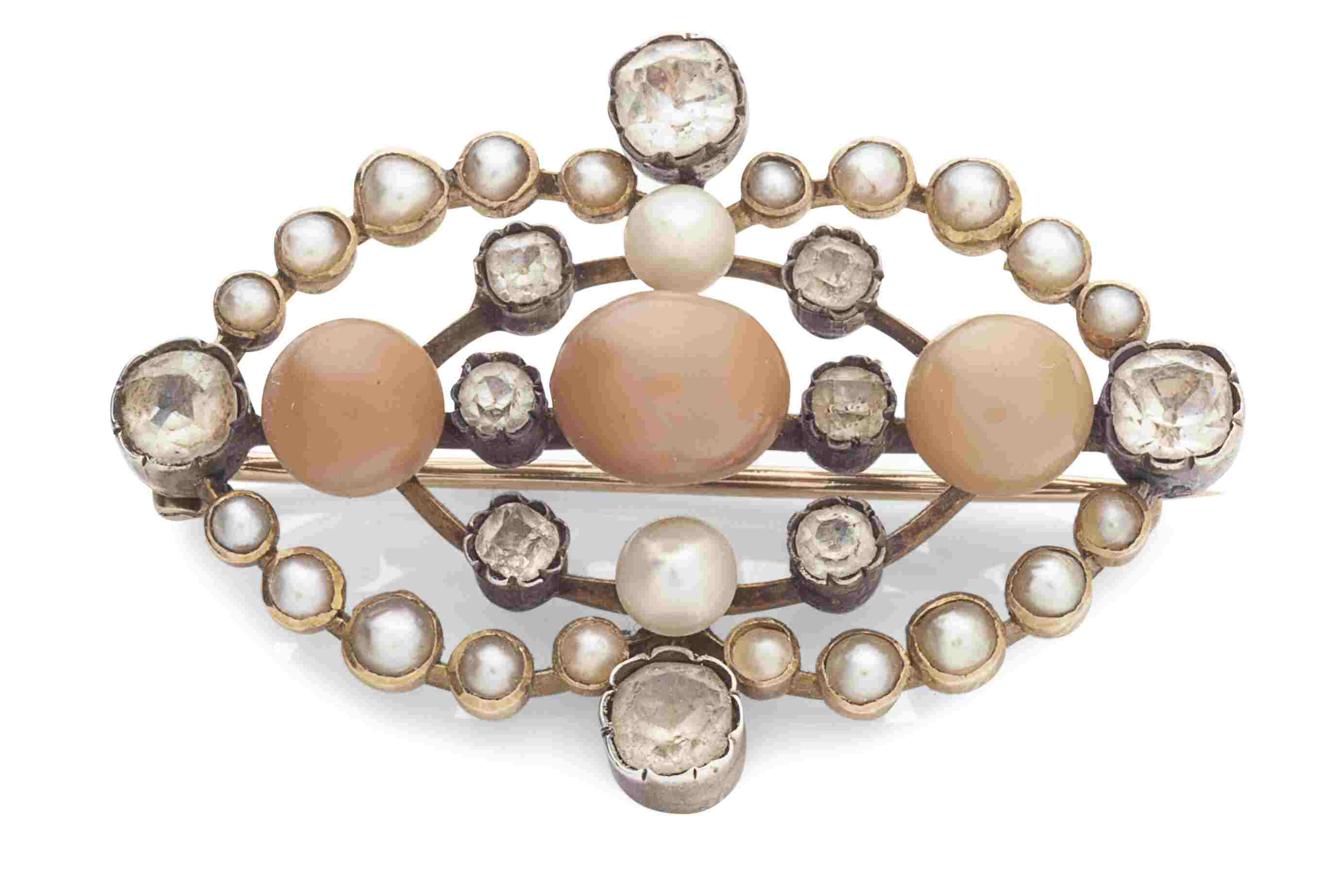 A Scottish pearl and paste set brooch