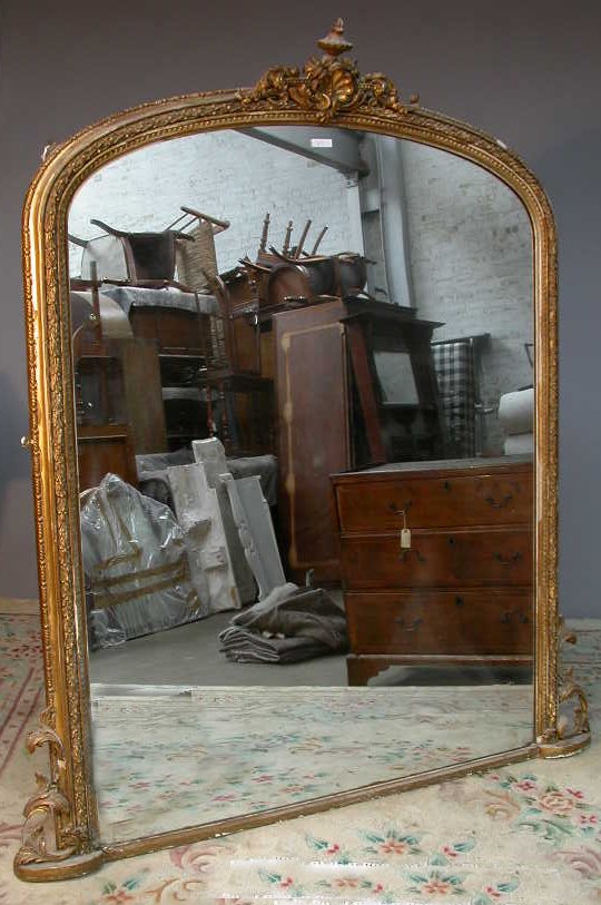 A giltwood and gesso overmantel mirror