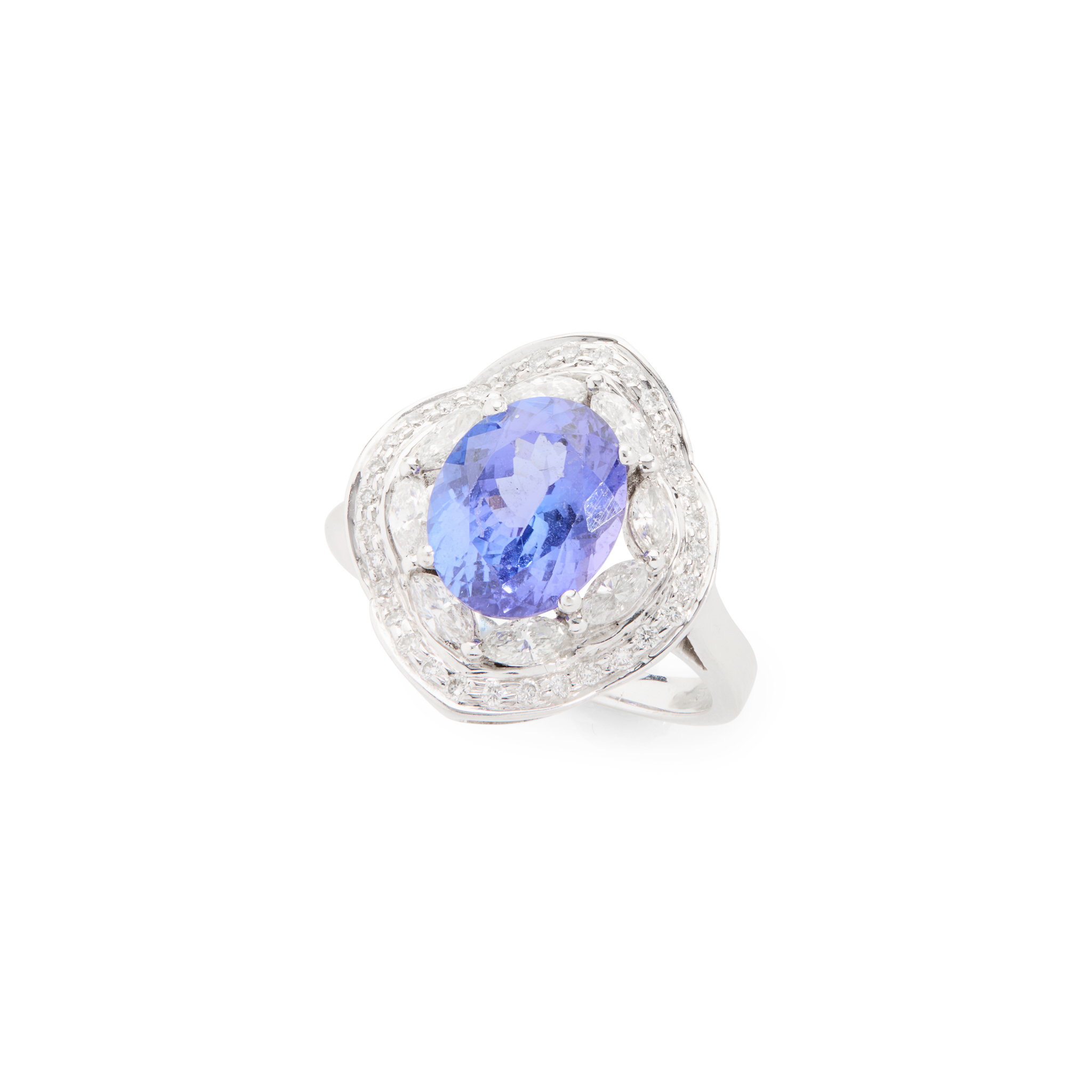A Tanzanite and diamond dress ring
