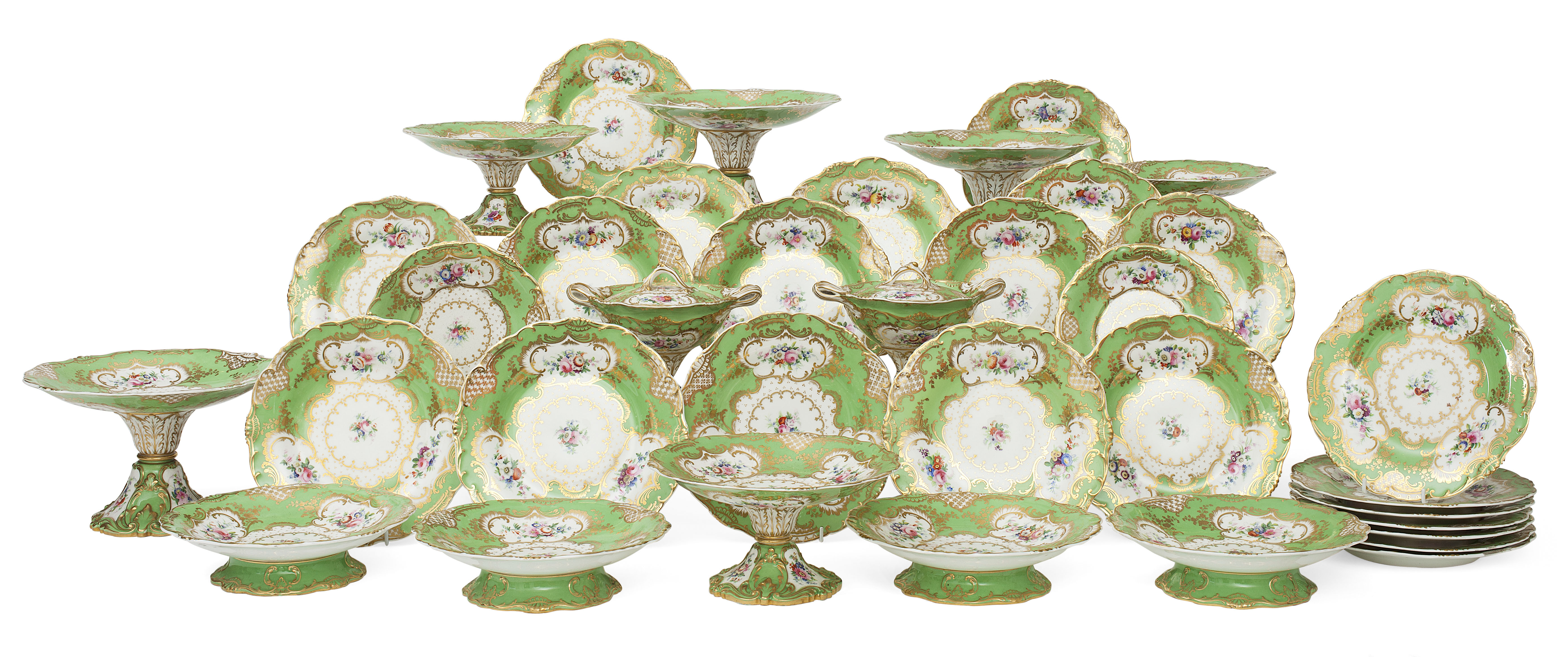 ENGLISH PART DESSERT SERVICE, PROBABLY RIDGWAY