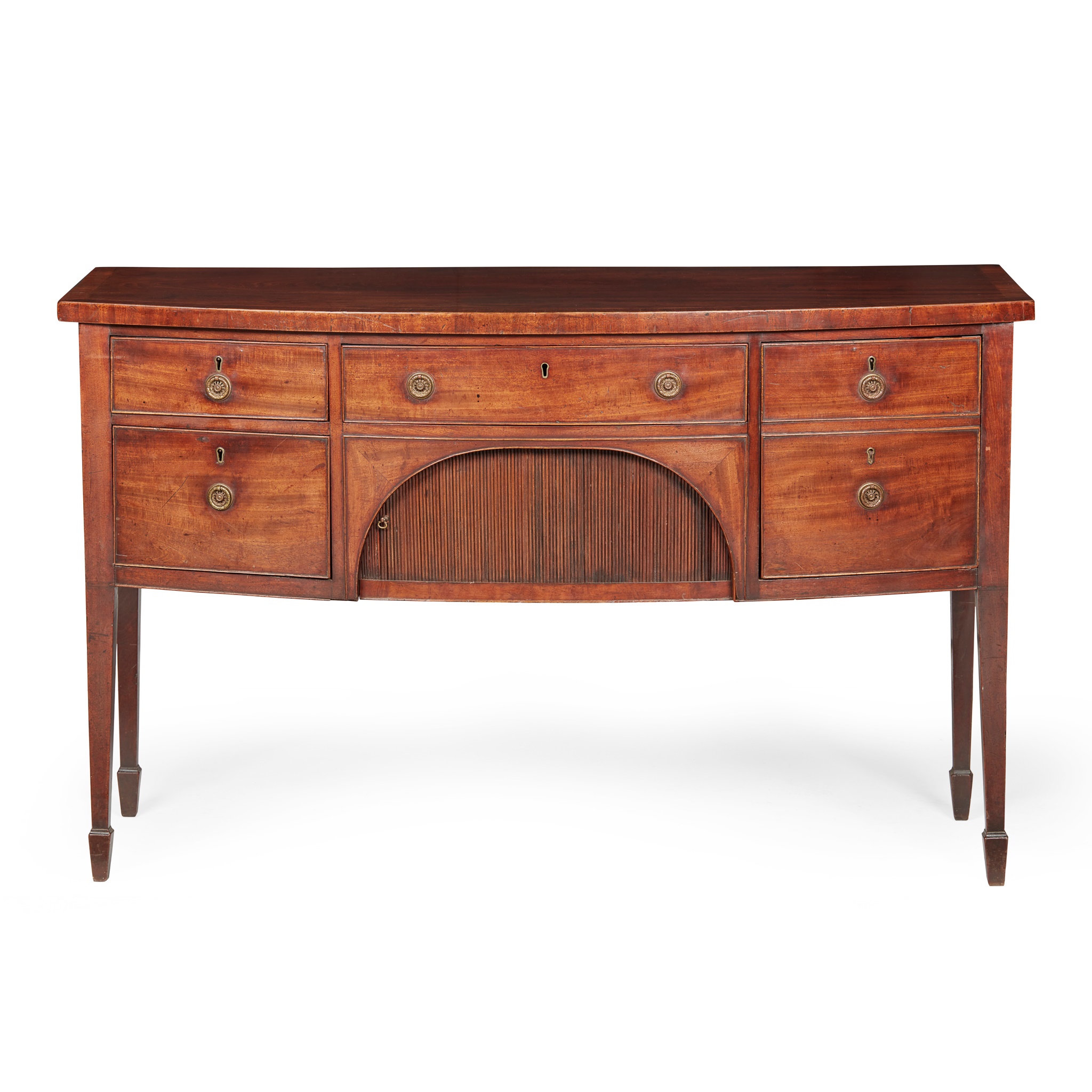 GEORGE III MAHOGANY BOWFRONT SIDEBOARD