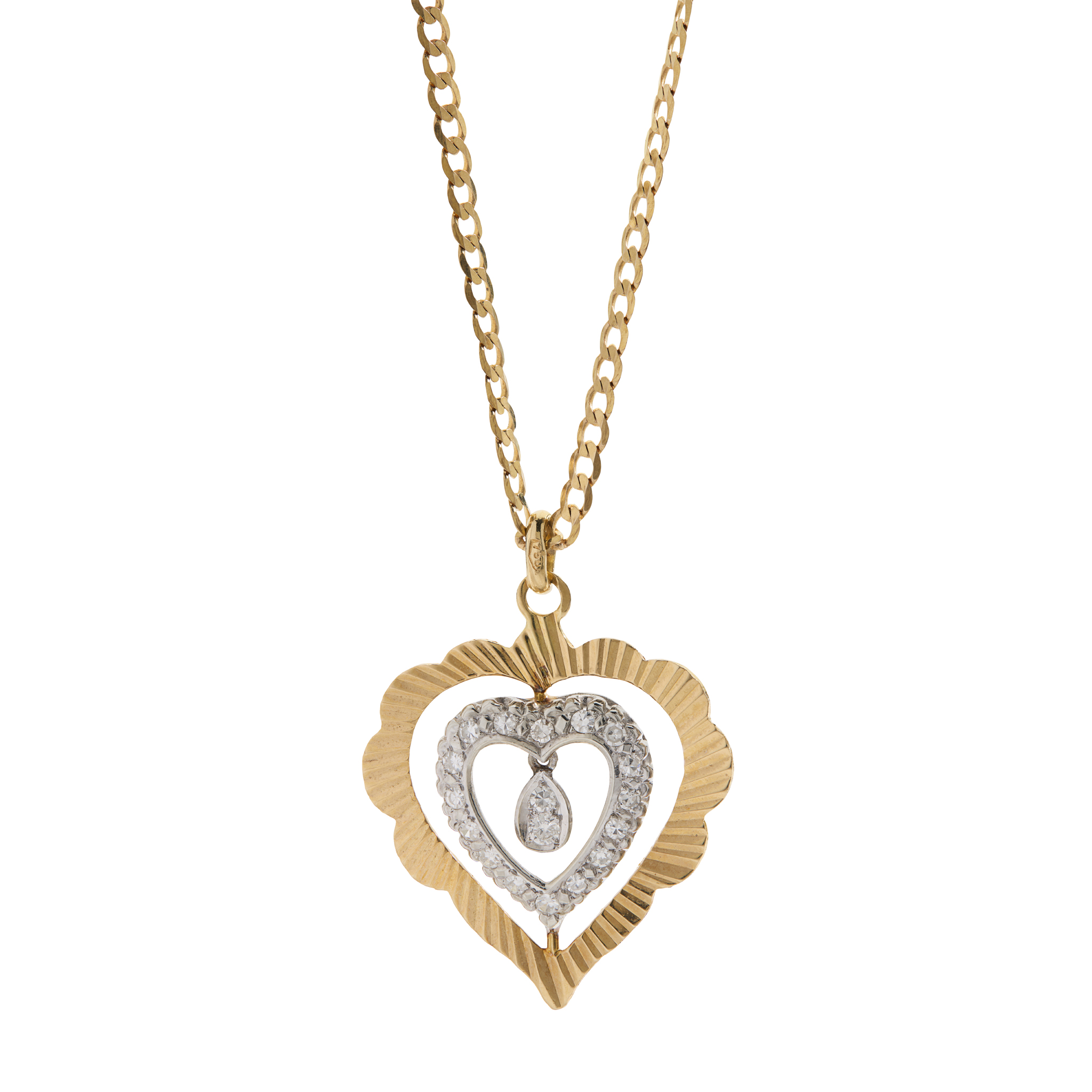 A heart-shaped pendant necklace
