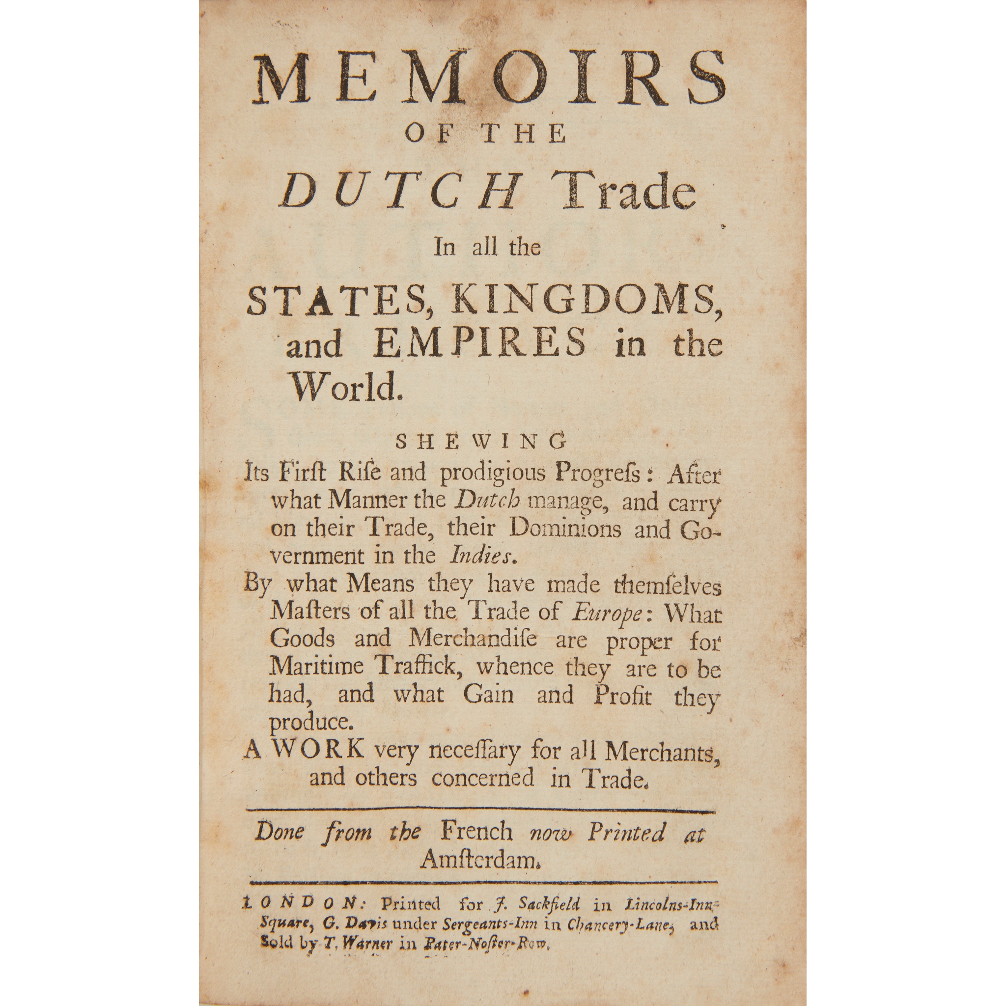 Two 18th century volumes on Trade