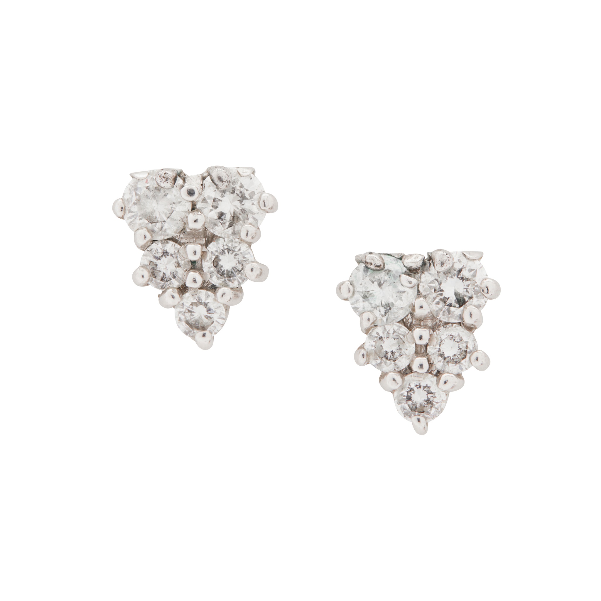 A pair of diamond cluster earrings