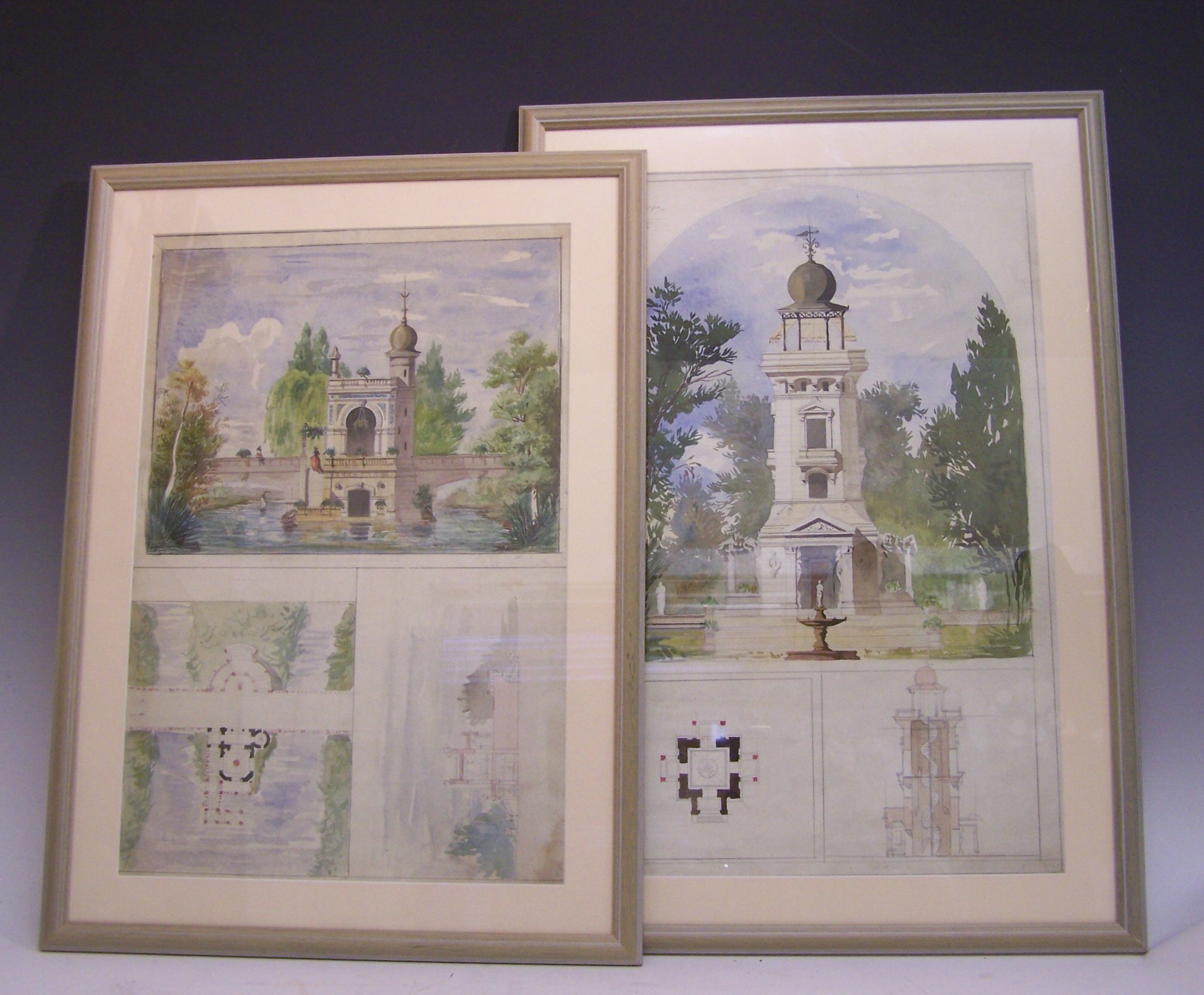 French architectural watercolours - Haek