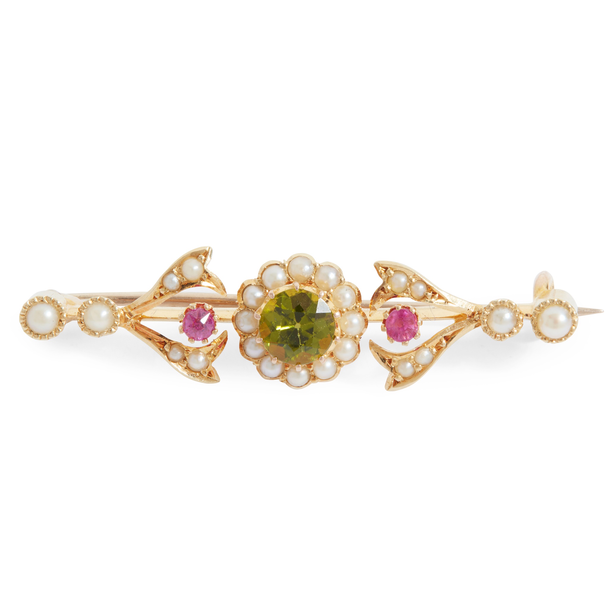 An early 20th century multi-gem brooch